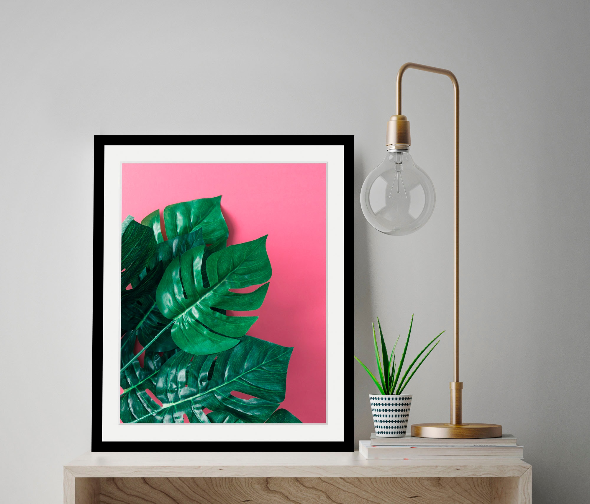 Image of queence Bild "Human Nature" Blätter Pflanzen Pflanzenbilder 1 Stk. tlg. HD Premium Poster-Druck inkl. Holzrahmen