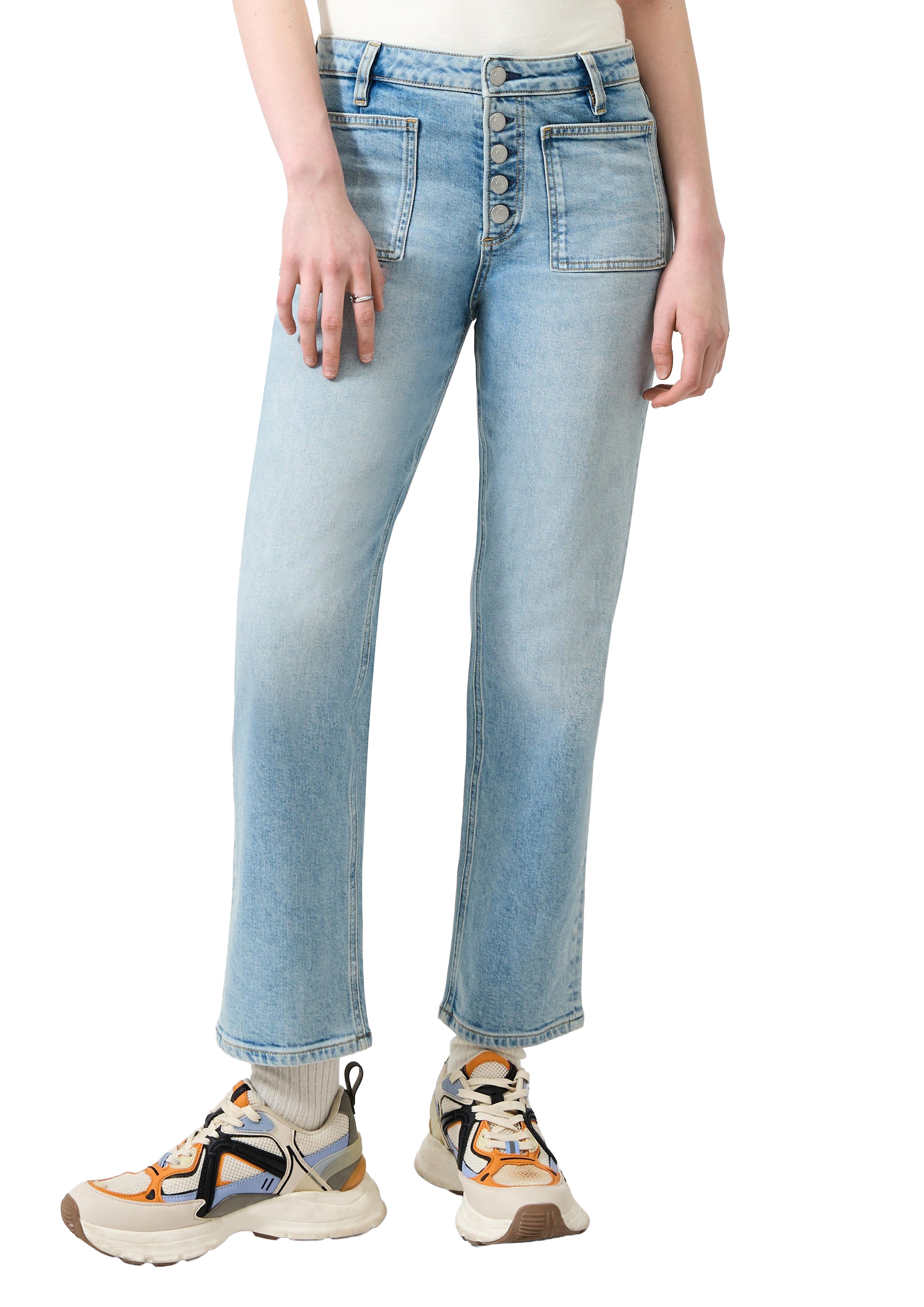 Image of QS Bootcut-Jeans mit Stretch und aufgesetzten Taschen