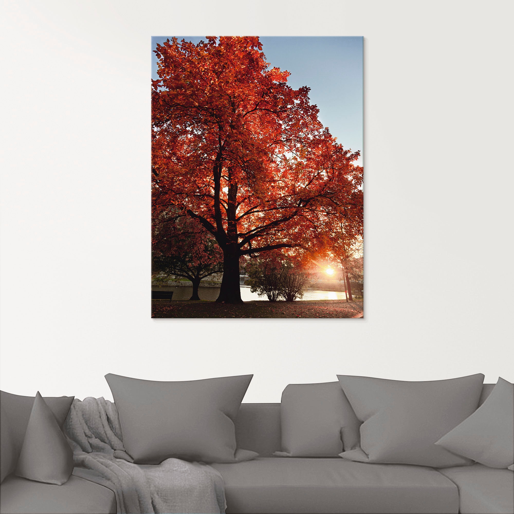 Artland Glasbild »Herbstbaum«, Bäume, (1 St.), in verschiedenen Grössen