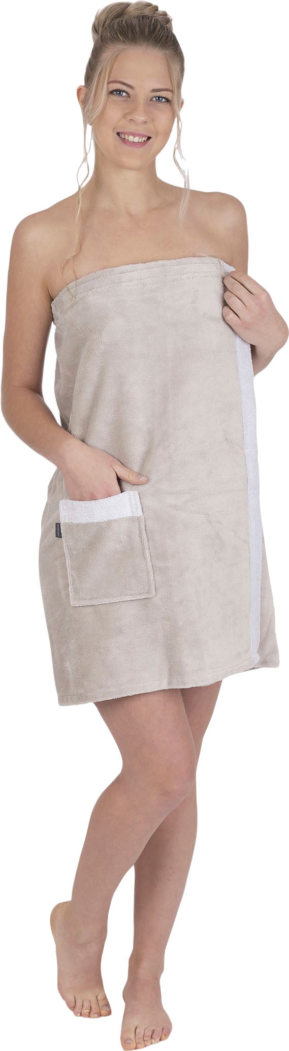 Image of Wewo fashion Kilt »9589T«, (1 St.), Saunakilt für Damen, mit aufgesetzter Tasche, kuschelig weich bei Ackermann Versand Schweiz