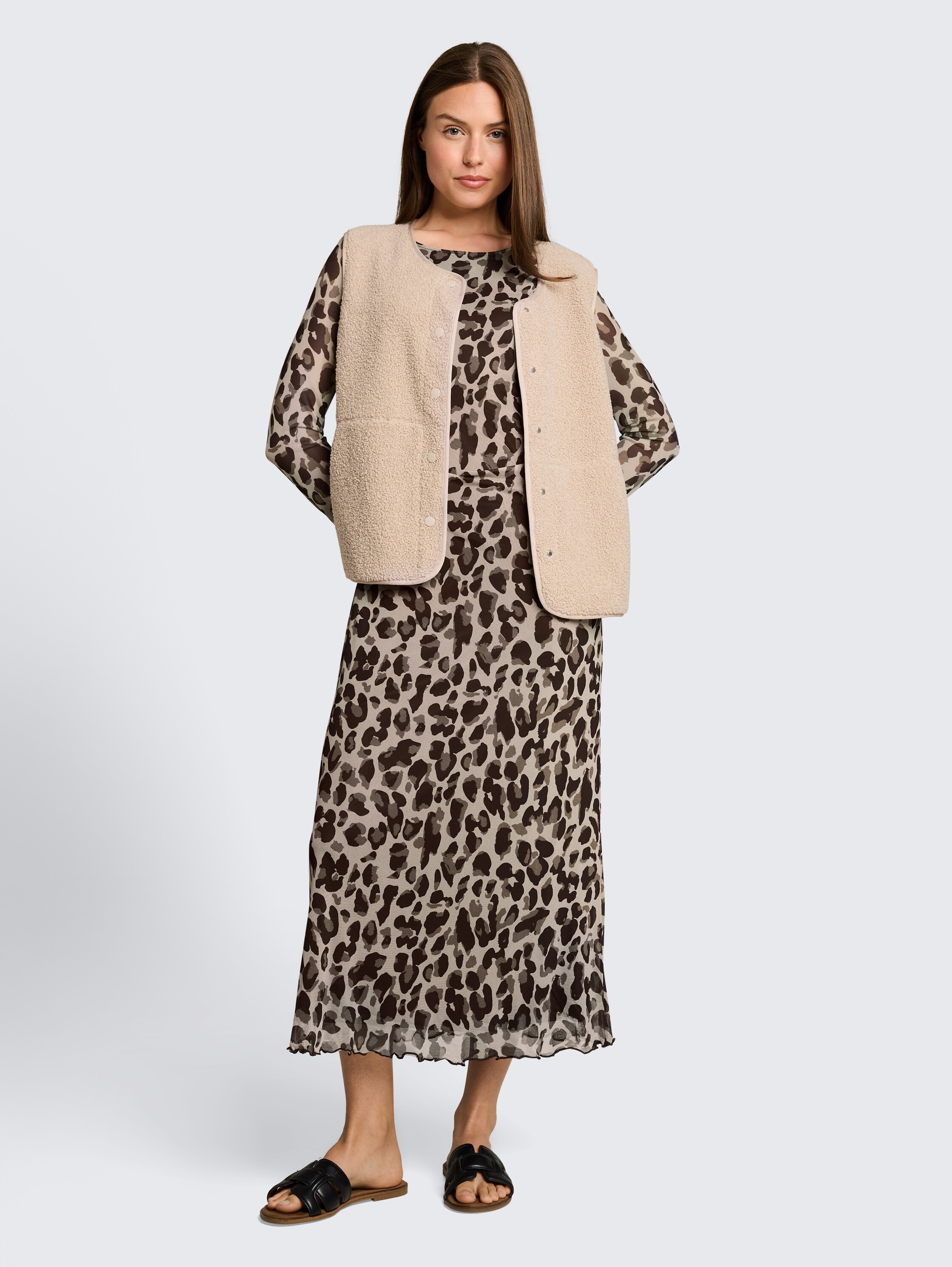 TOM TAILOR Robe en maille »Regular midi« avec motif