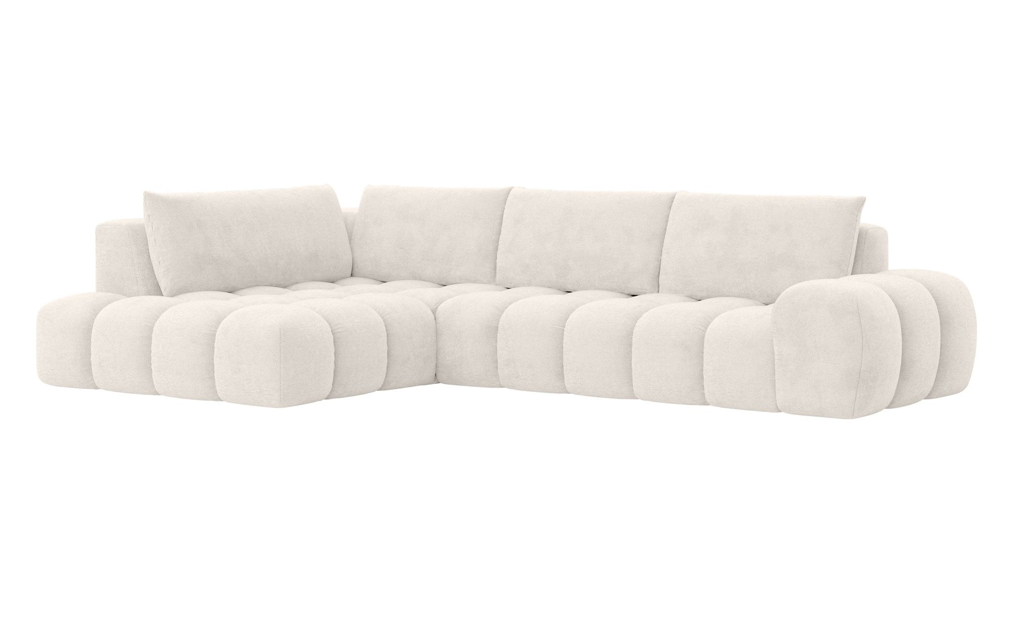 INOSIGN Canapé d'angle »AZITA klein, L-Form, elegant und bequem Designsofa in Bubble-Optik« lose Rückenkissen, traumhafte Steppung, Masse B/T/H: 296/176,5/89 cm