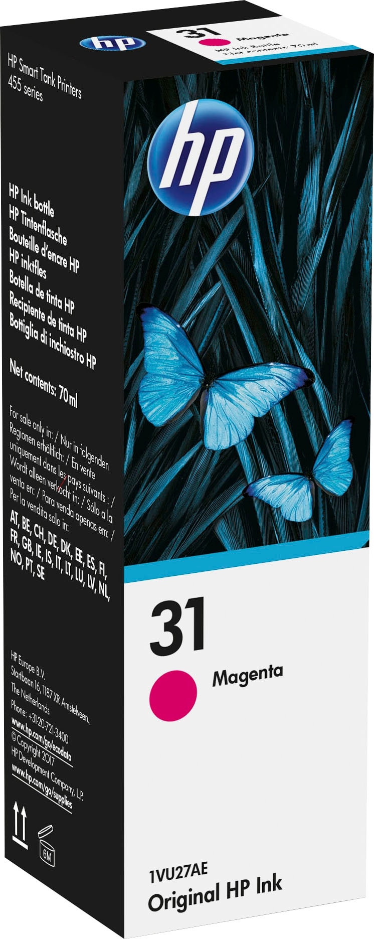 Image of HP Nachfülltinte "HP original Tintenfalsche 31 Magenta, 70 ml" für HP 1 Stk. tlg.