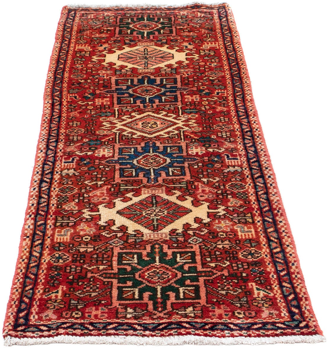 Image of morgenland Hochflor-Läufer »Qaraja Medaillon Rosso chiaro 170 x 60 cm«, rechteckig, 1 mm Höhe, Handgeknüpft bei Ackermann Versand Schweiz