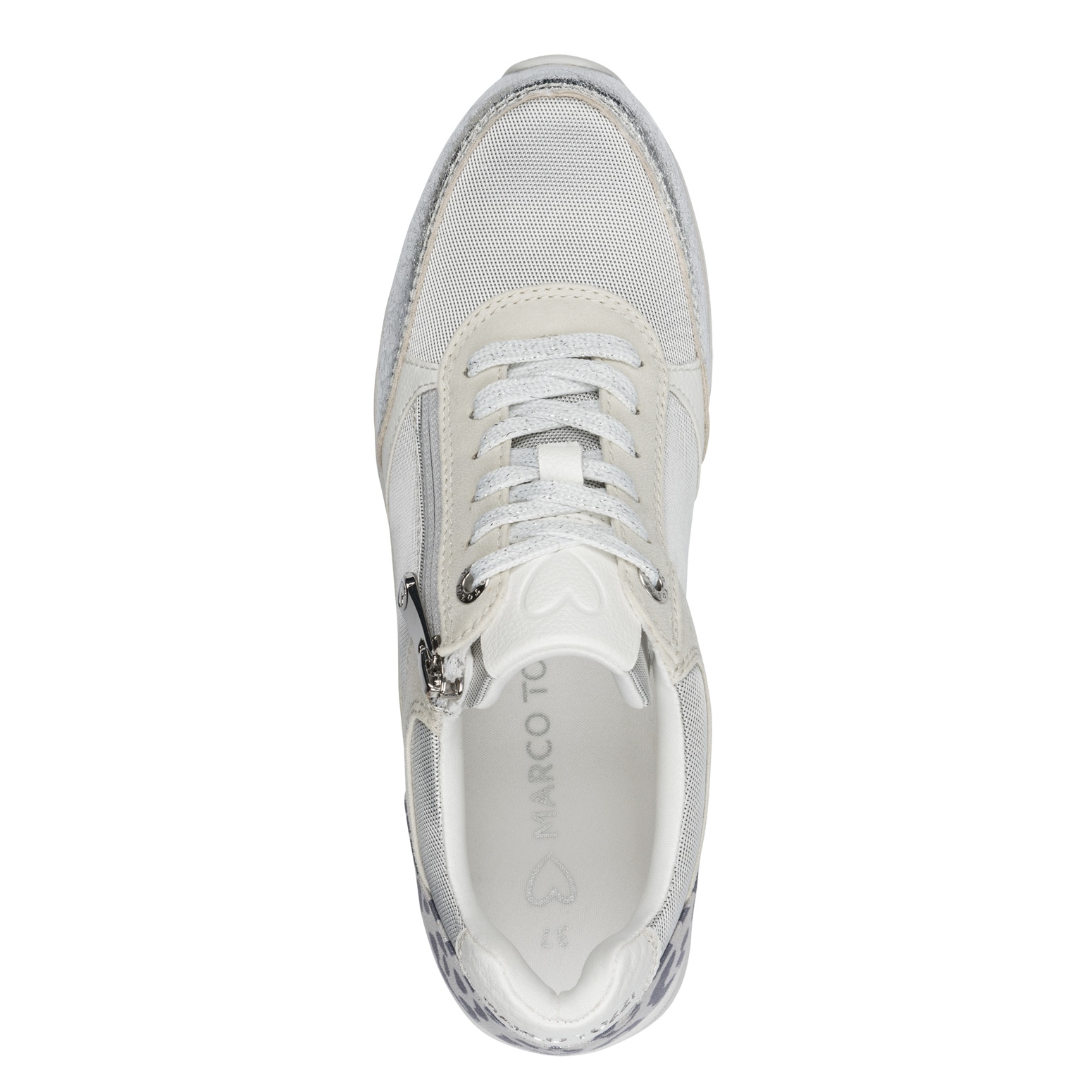 MARCO TOZZI Baskets compensées  , chaussure de loisirs, chaussure basse, chaussure à lacets avec empiècements contrastés