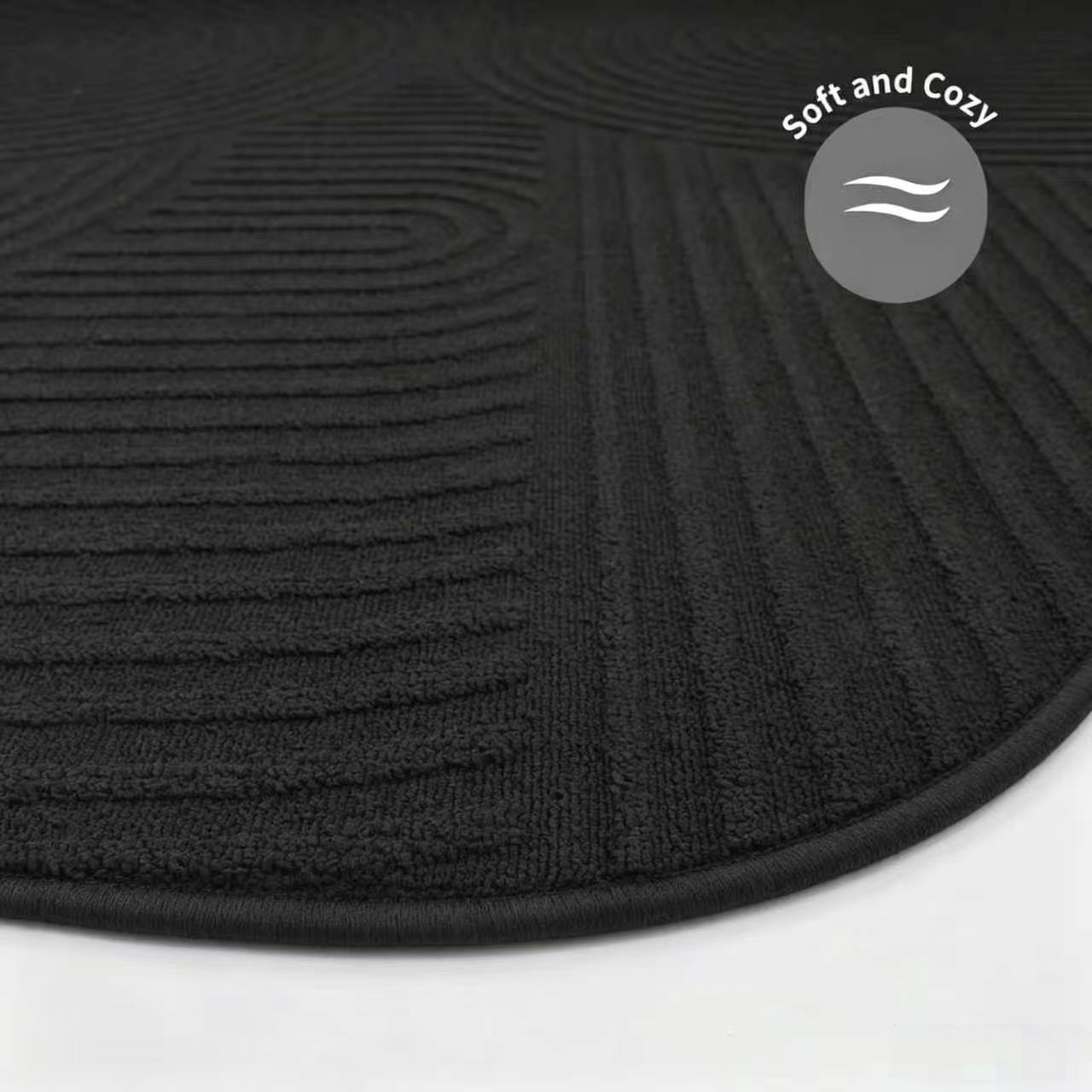 GOODproduct Teppich »Jola Hoch-Tief-Design, Scandi-Look, Zen, 140 cm« rund 10 mm Höhe Boho, Modern, 3D, Wohnzimmer, Schlafzimmer, wasserabweisend