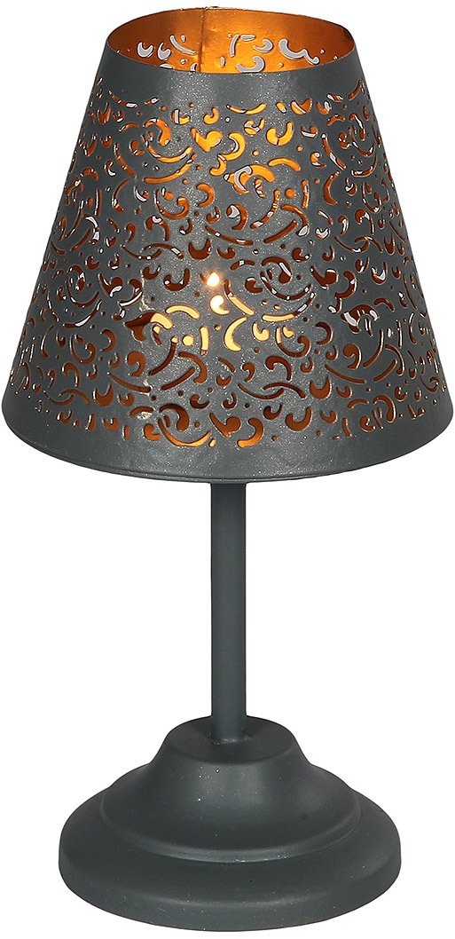 Image of Ambiente Haus Teelichthalter "Teeliicht-Lampe in Grau - (H) 24 cm"
