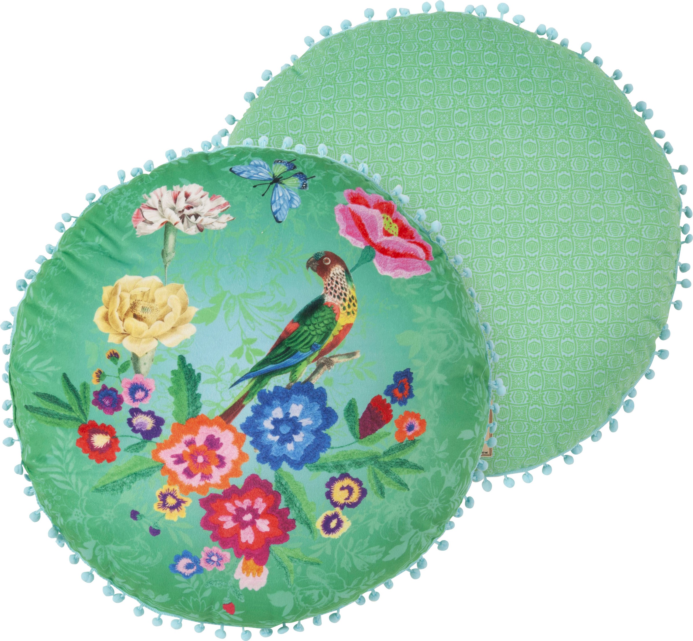 Image of Happiness Dekokissen »Suzy«, (1 St., 1 55 cm rund Dekokissen - Mit pompons), mit Pompons bei Ackermann Versand Schweiz