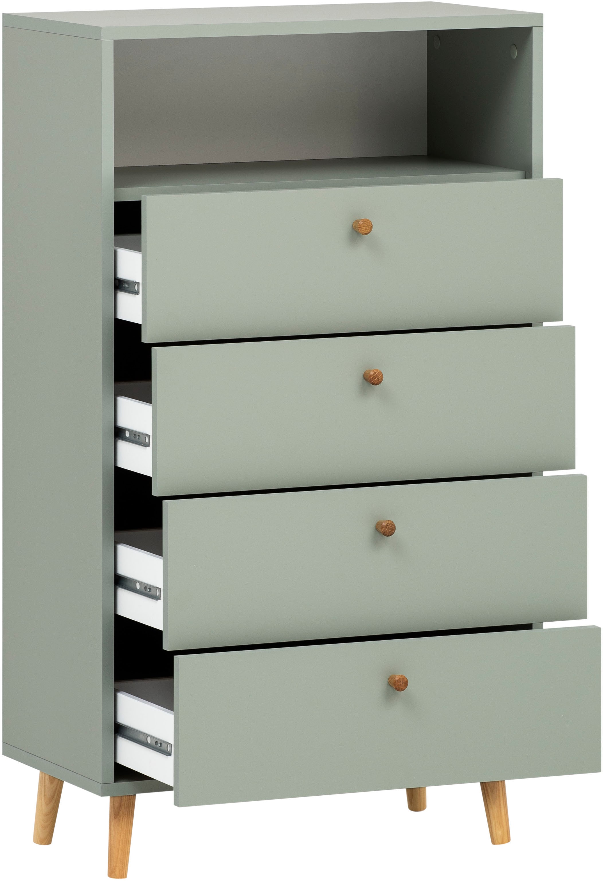 Schildmeyer Commode »Bjarne, Breite 60 cm« 4 Schubladen, Griffe und Möbelfüsse aus Massivholz