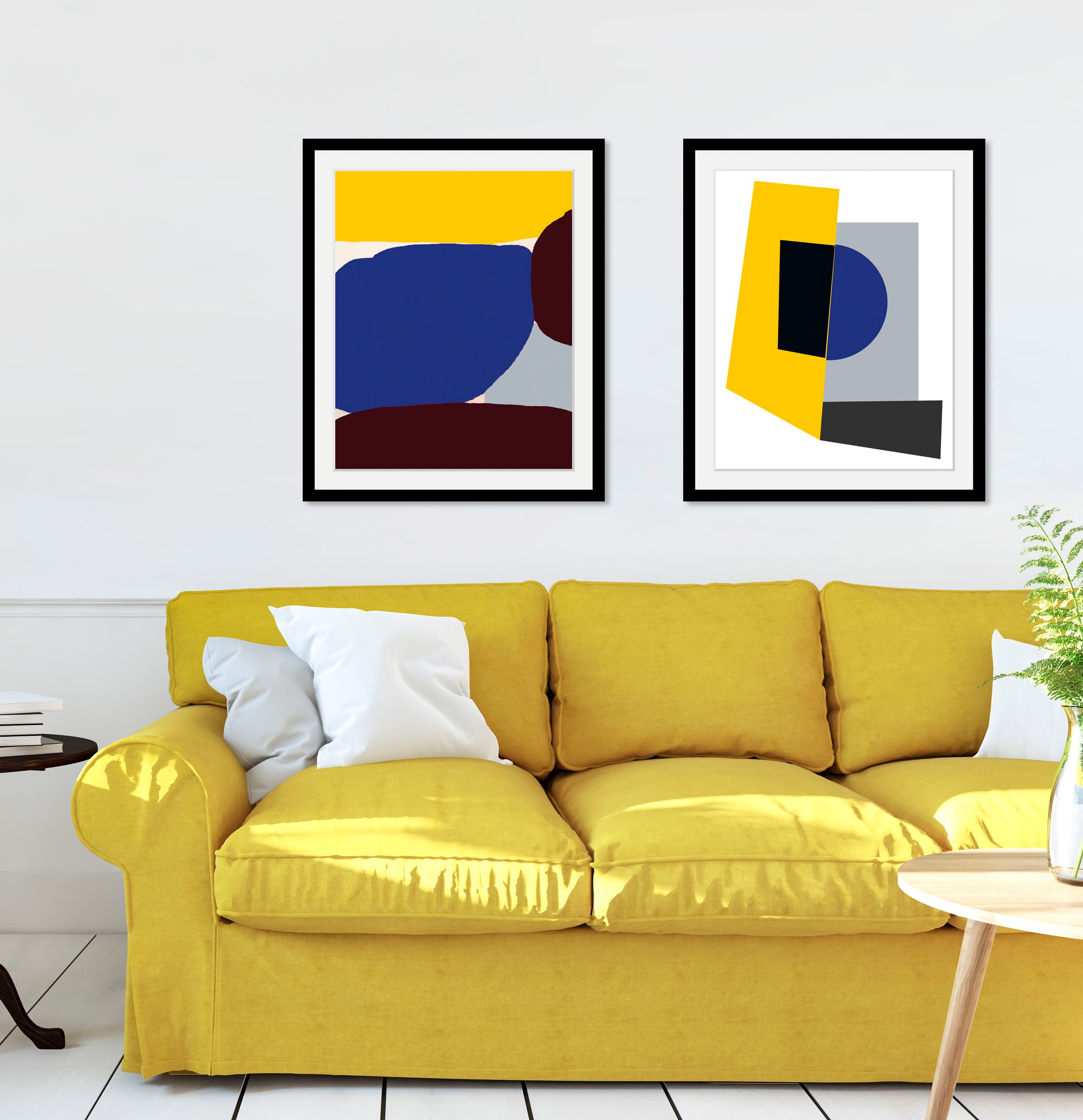 Image of queence Bild "Laslie" Abstrakt Figuren Kunst Zeichen 1 Stk. tlg. HD Premium Poster-Druck inkl. Holzrahmen