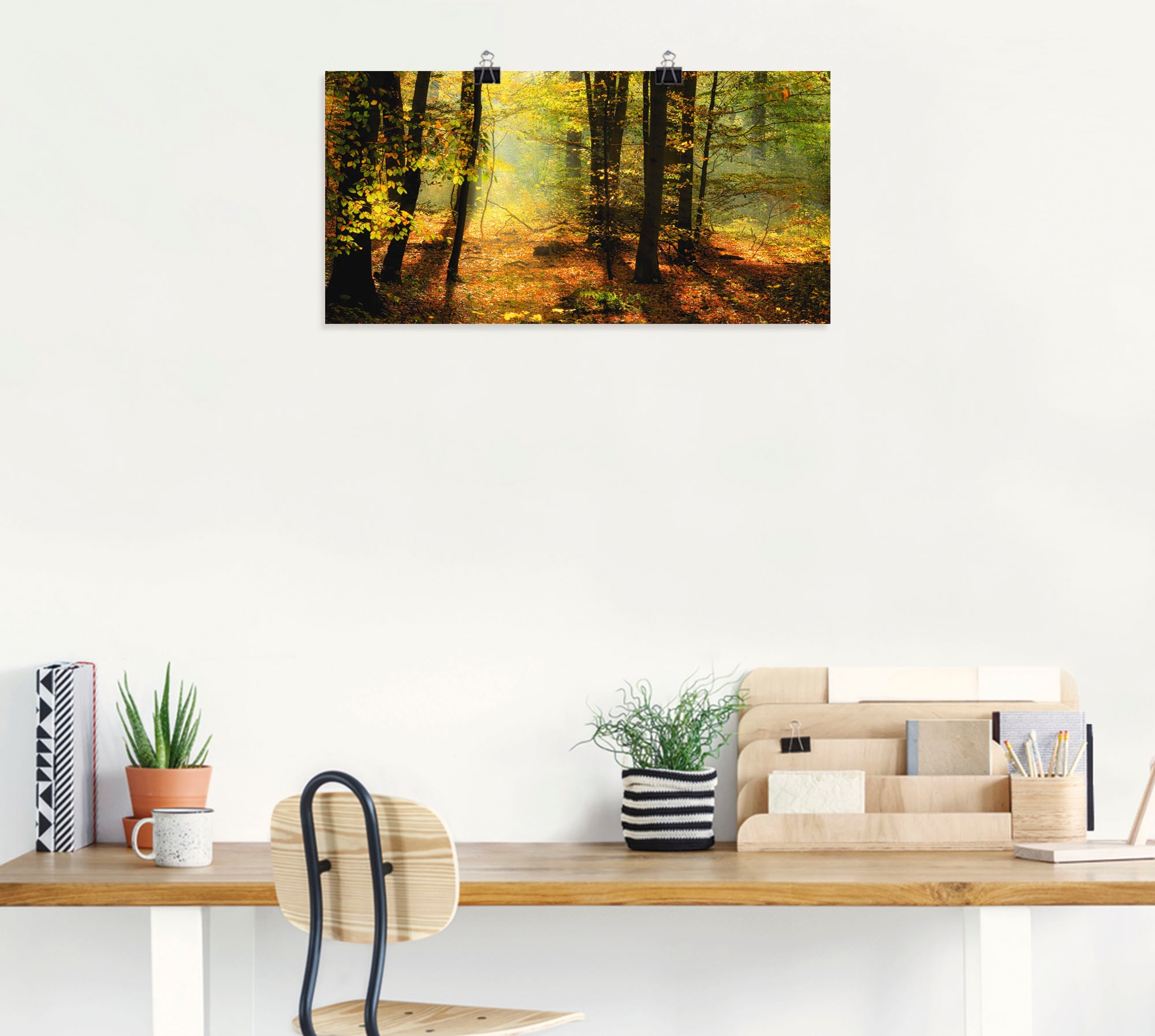 Artland Wandbild »Herbstlicht im Wald«, Wald, (1 St.), als Leinwandbild, Poster, Wandaufkleber in verschied. Grössen