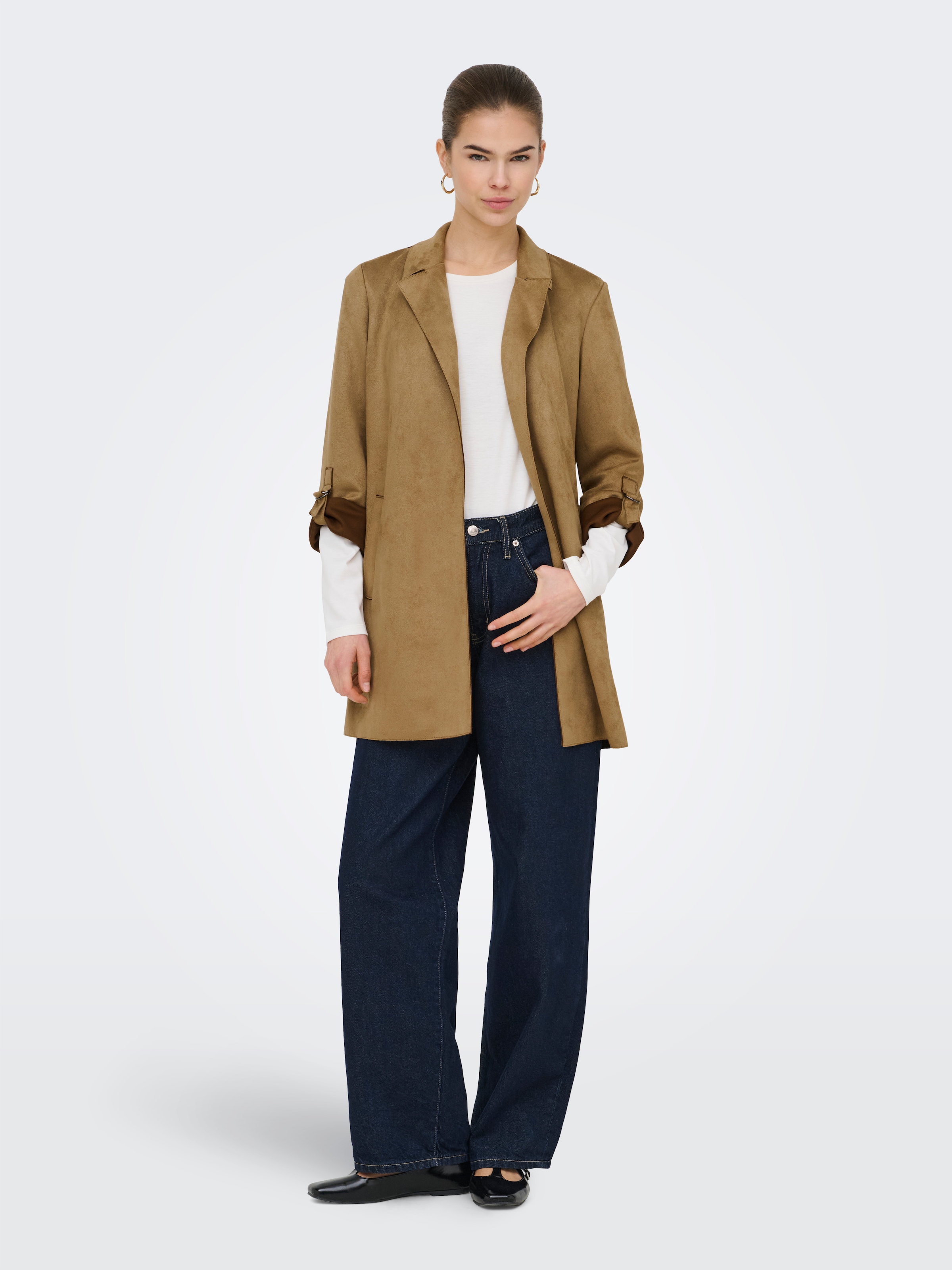ONLY Langjacke »ONLJOLINE FAUX SUEDE COAT LIFE CC OTW« mit Reverskragen, weiches Wildlederimitat