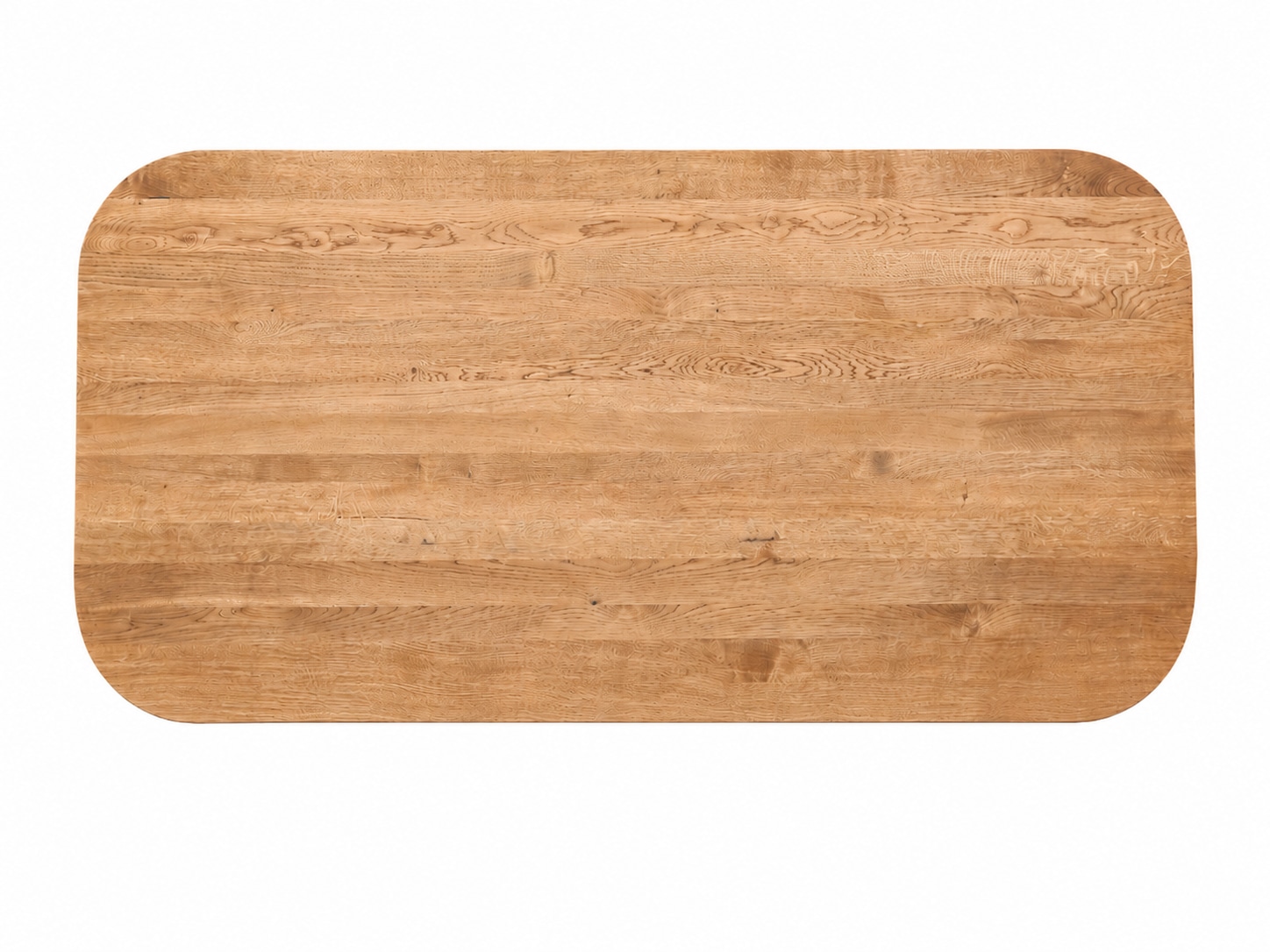 GOODproduct Esstisch »»TIVOLI« Speisetisch, Küchentisch, Wohntisch, Esszimmertisch« Wildeiche Natur/Smoke, abgerundet, Doppel-Konus-Lamellenfuss