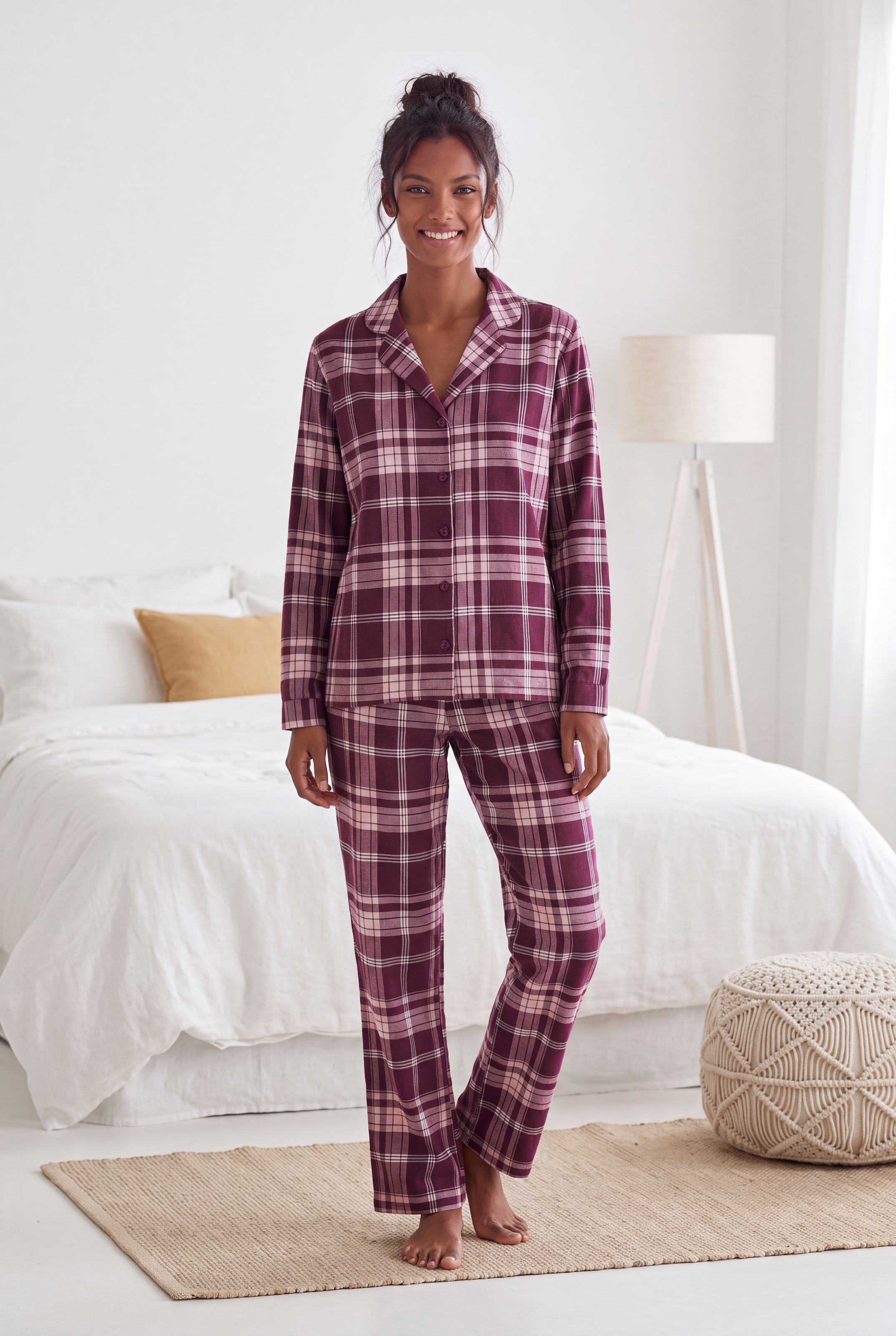 Vivance Dreams by Lascana Pyjama Set, 2 mit garngefärbten Karos