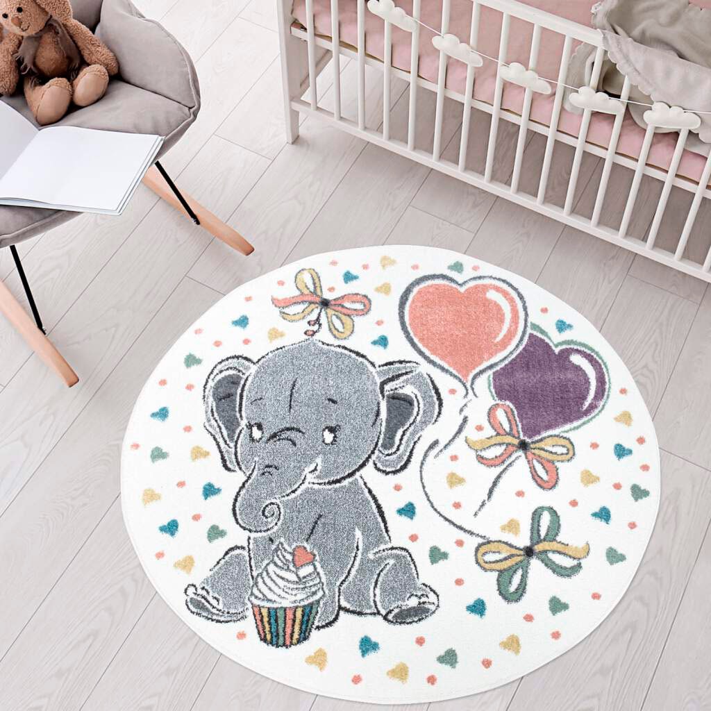 Image of Carpet City Kinderteppich "ANIME896" rund 11 mm Höhe Kinderzimmer Teppich Modern mit lustigen Cartoon-Figuren, Multi