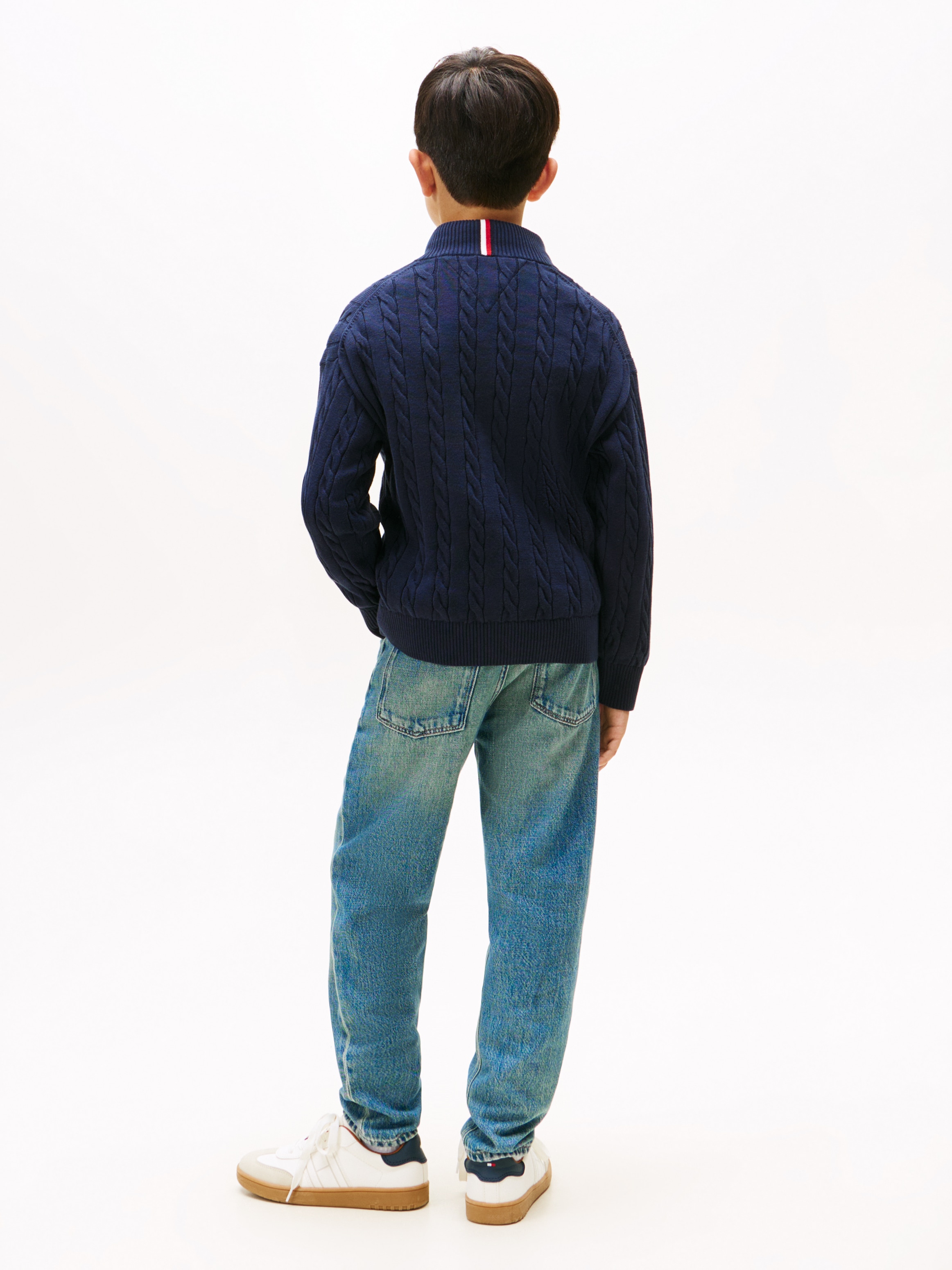 Tommy Hilfiger Strickpullover »COTTON CABLE HALF ZIP SWEATER«, Kinder bis 16 Jahre