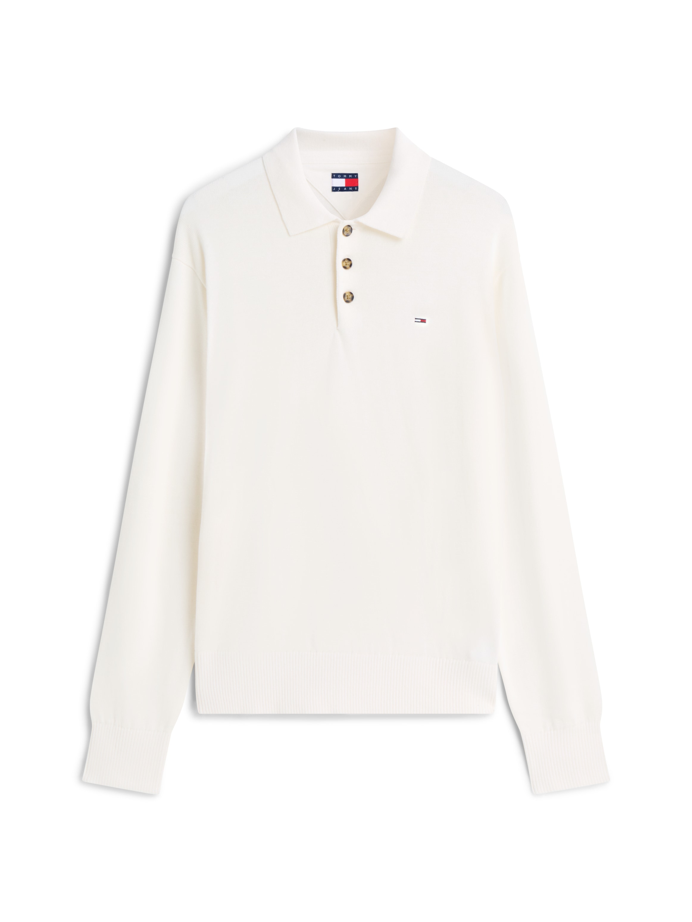 Tommy Jeans Pull à col polo »TJM SLIM ESSENTIAL POLO SWEATER« avec broderie du logo