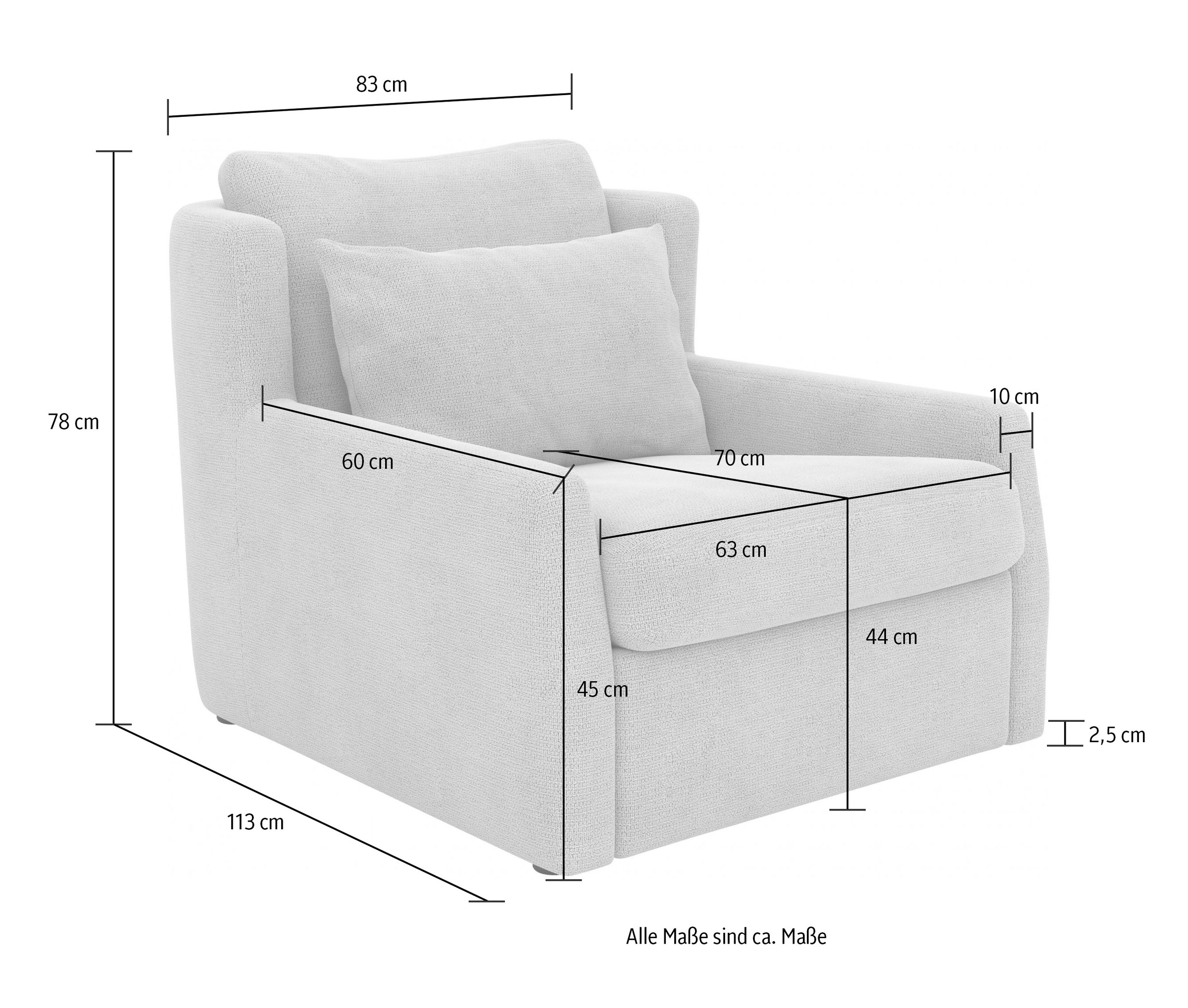 andas Sessel »Myrbo«, mit Zierkissen inklusive, extra tiefe Sitzfläche