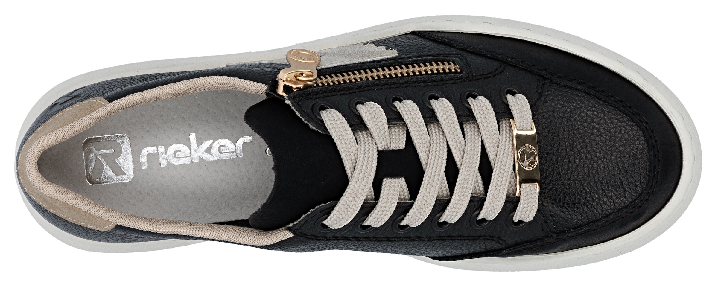 Rieker Plateausneaker  Schnürschuh, Halbschuh, Freizeitschuh mit seitlichem Reissverschluss