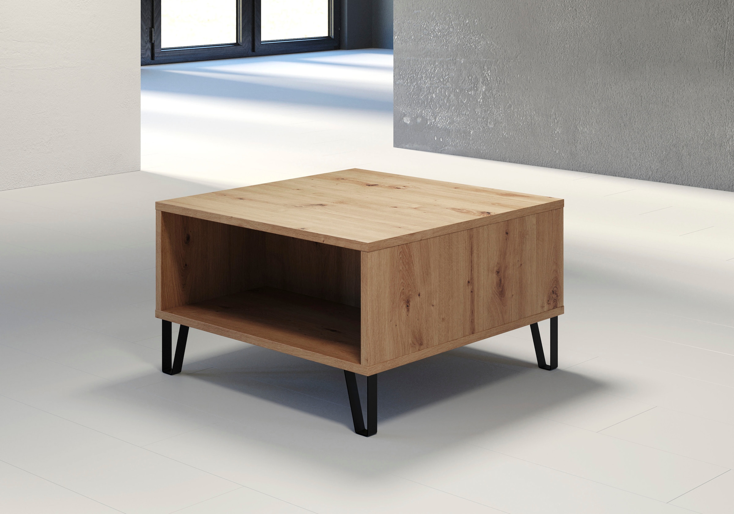 Home affaire Table basse »Tarragona« Table basse avec 2 compartiments ouverts - (L/P/H) 60/60/37 cm