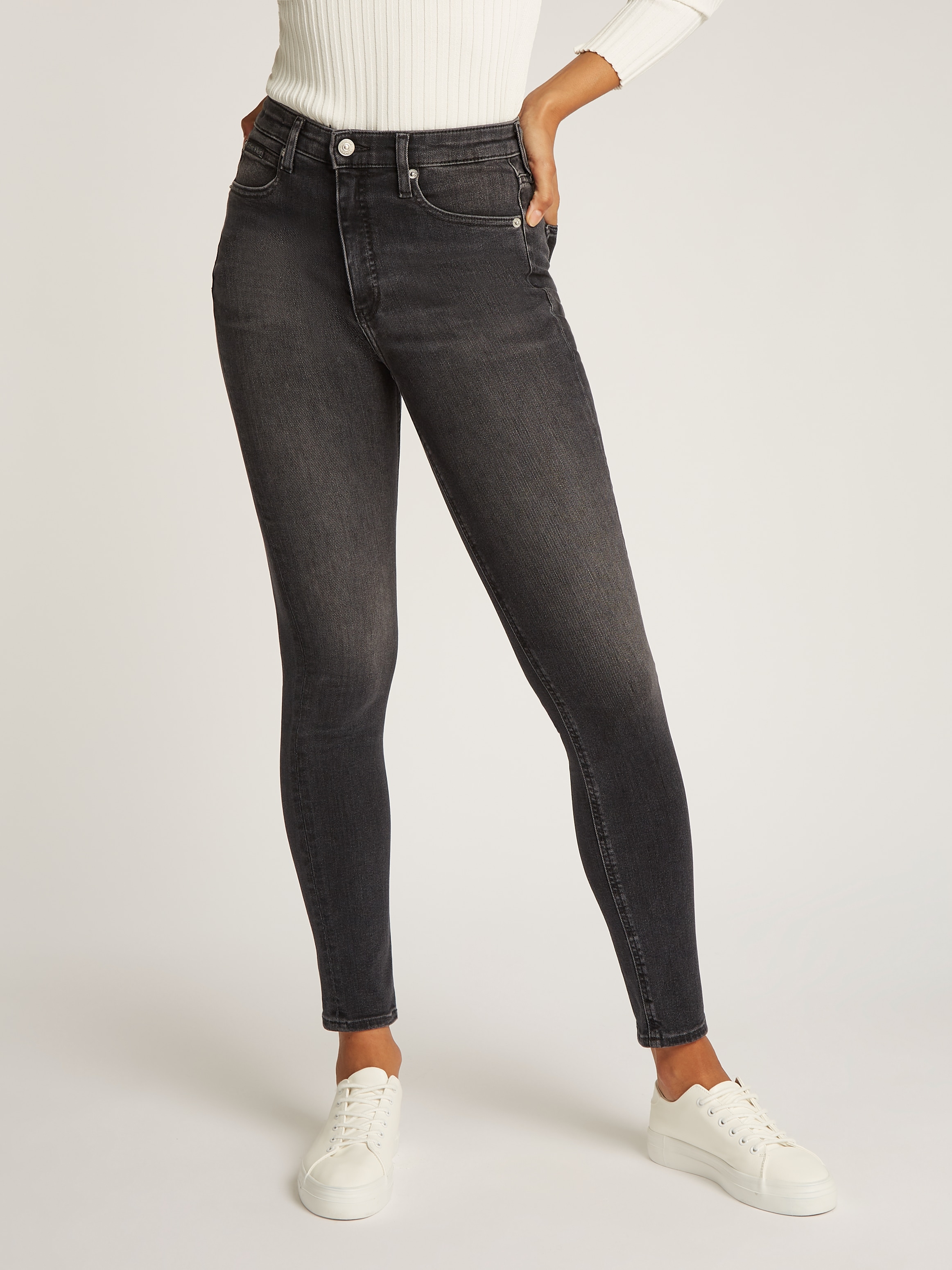 Calvin Klein Jeans Skinny-fit-Jeans »HIGH RISE SKINNY«, mit Coinpocket, leichte Stoned wash Optik