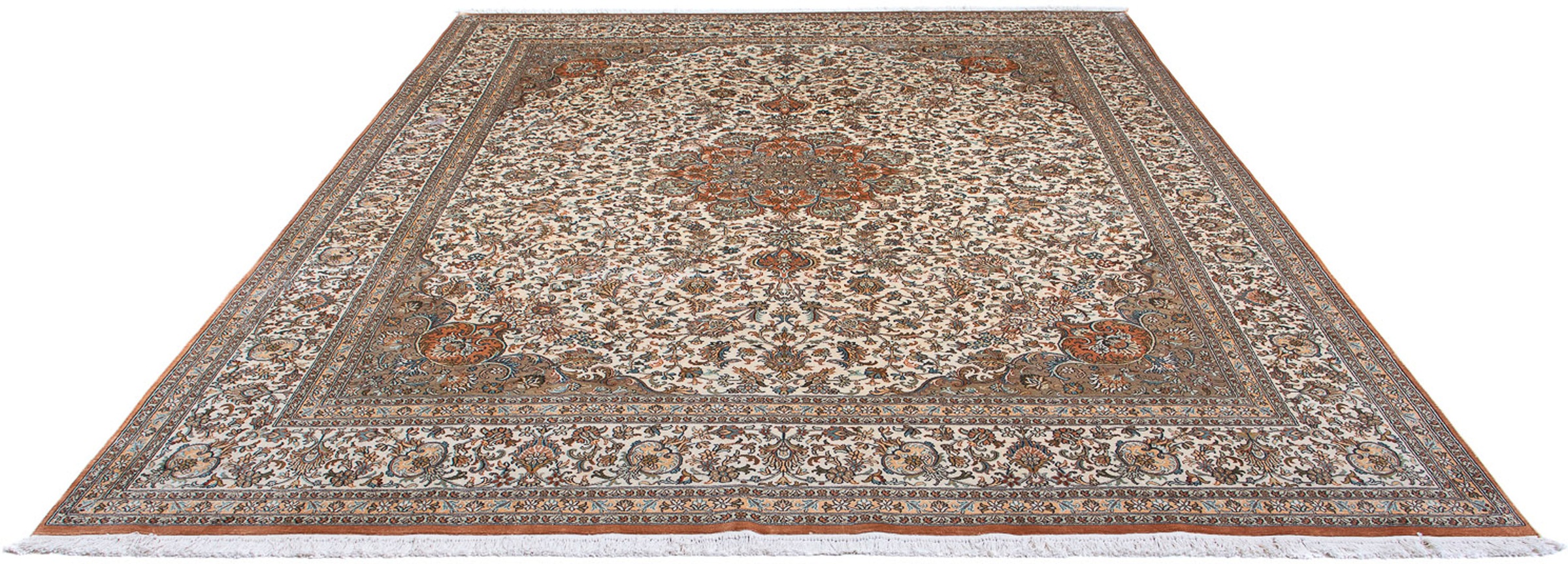 Image of morgenland Seidenteppich »Seidenteppich - Kaschmir Seide - 304 x 241 cm - beige«, rechteckig, 4 mm Höhe, Wohnzimmer, Handgeknüpft, Einzelstück mit Zertifikat bei Ackermann Versand Schweiz