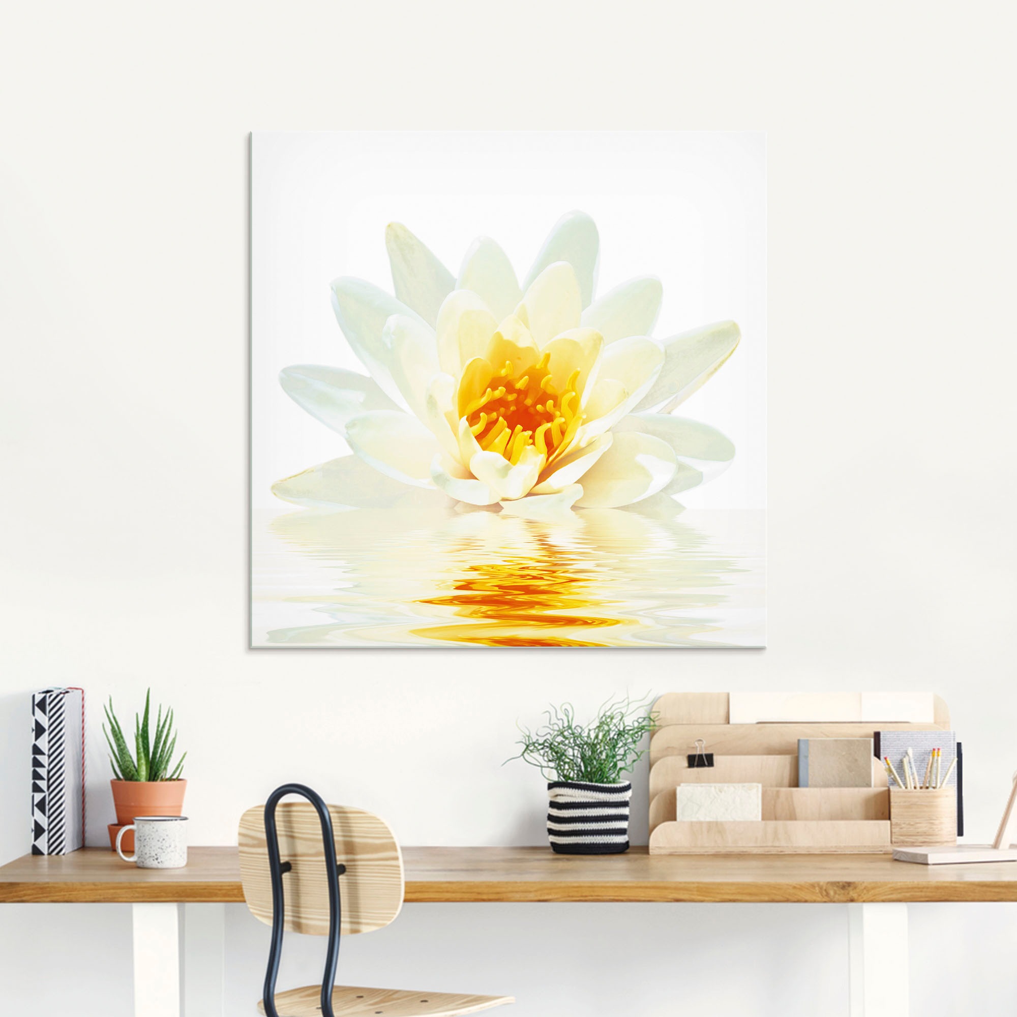 Artland Glasbild »Lotusblume schwimmt im Wasser« Blumen 1 Stk. tlg. in verschiedenen Grössen