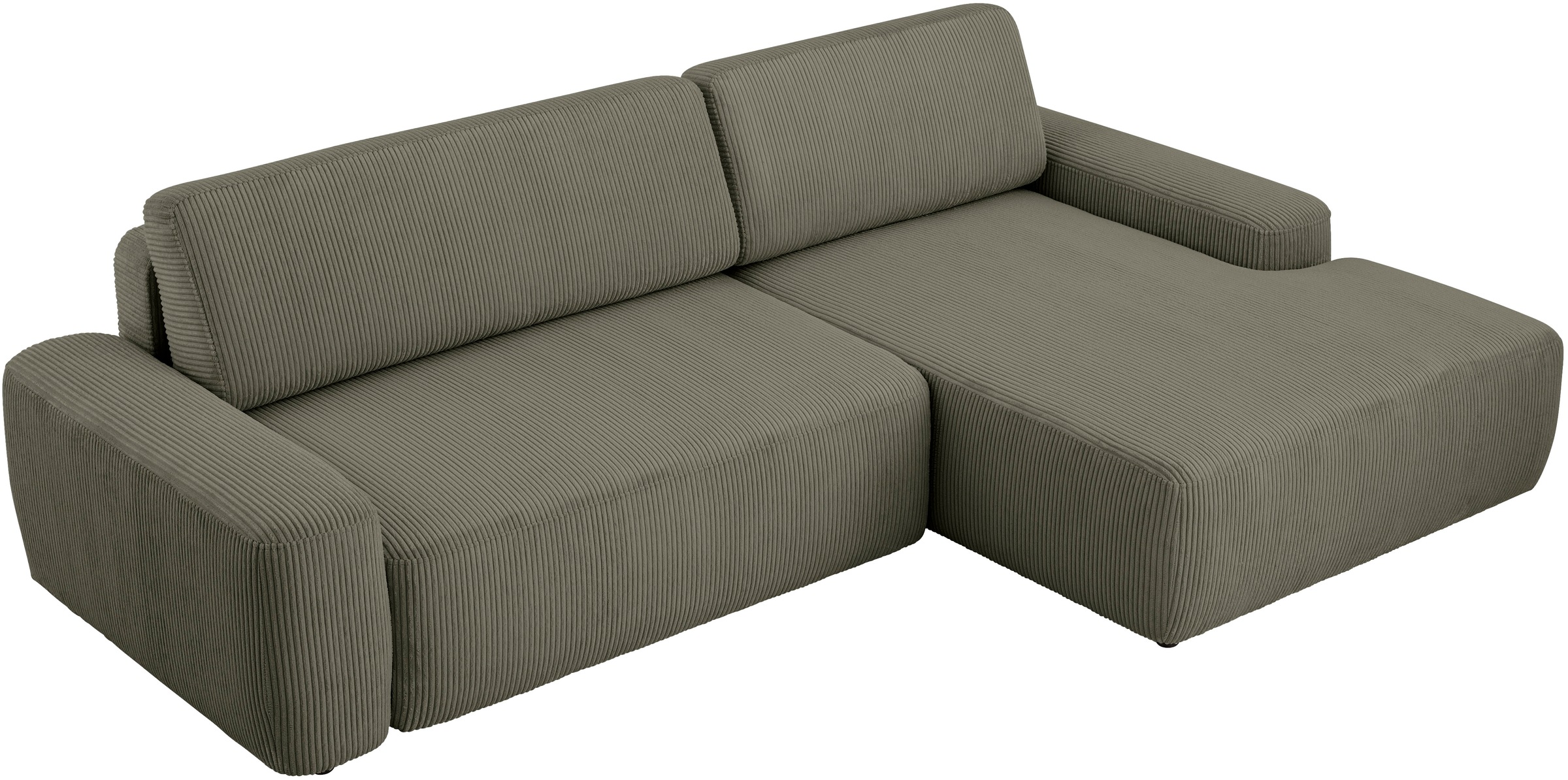 INOSIGN Ecksofa »TORGE (264cm), Schlafsofa in Cord, Samtvelours o Struktur fein, L-Form«, Schlaffunktion, Bettkasten, Liegefläche: 125/210 cm