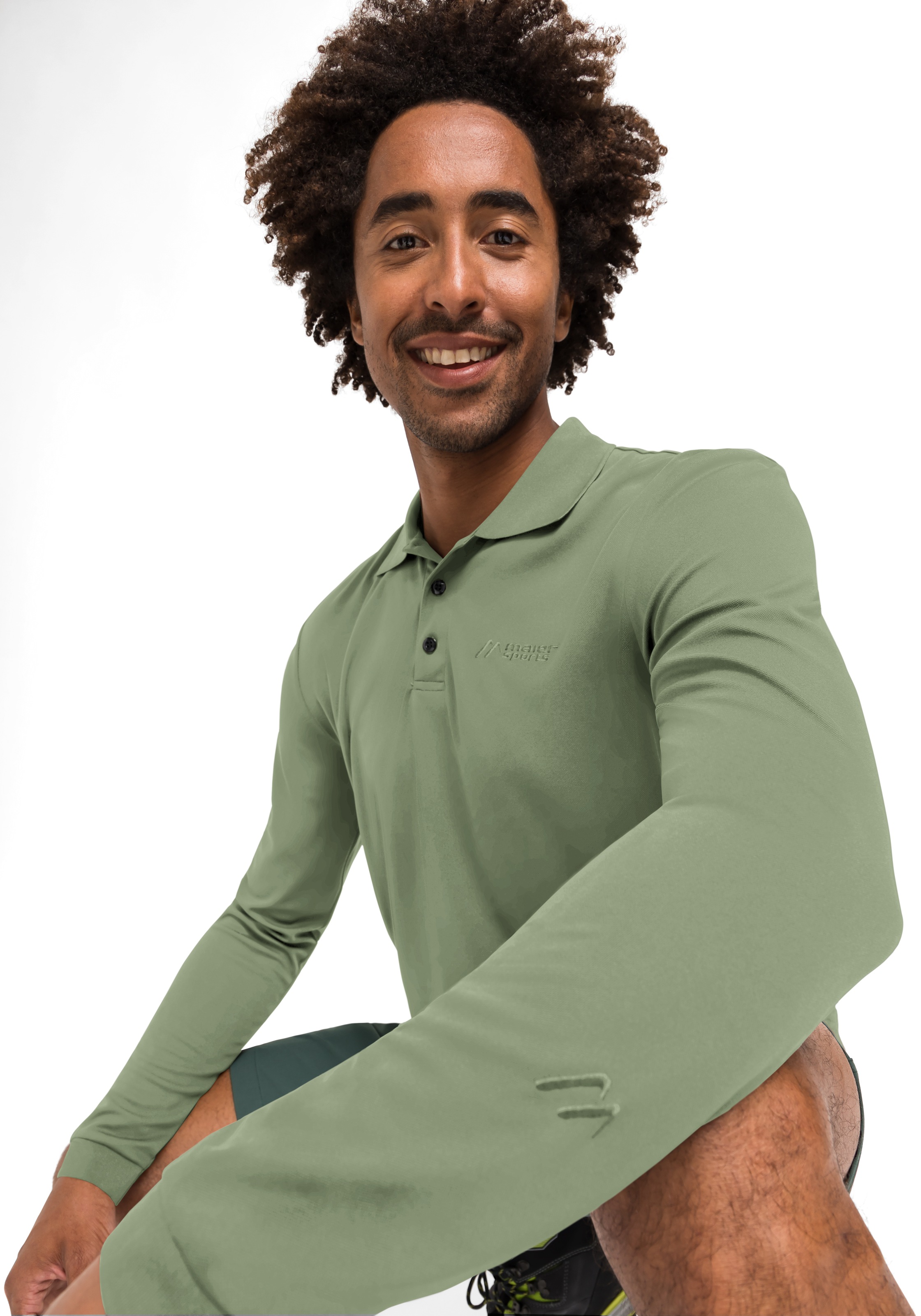 Maier Sports Poloshirt »Ulrich L/S« Herren Funktionsshirt, langarm Freizeitshirt mit Hemdkragen, Reg. Fit