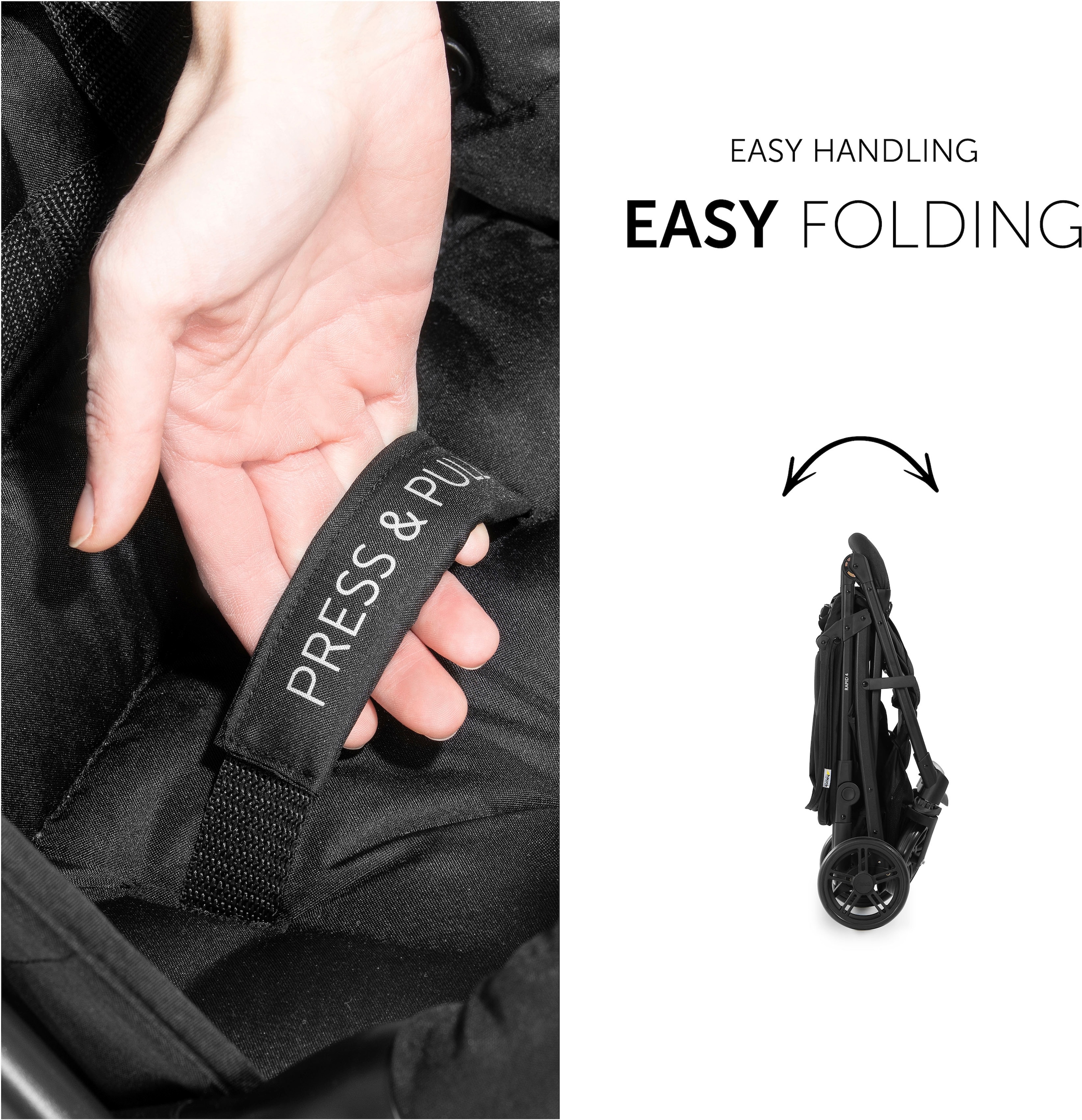 Hauck Poussette pour enfants »Rapid 4, schwarz« 25 kilos mit schwenk- und feststellbaren Vorderrädern