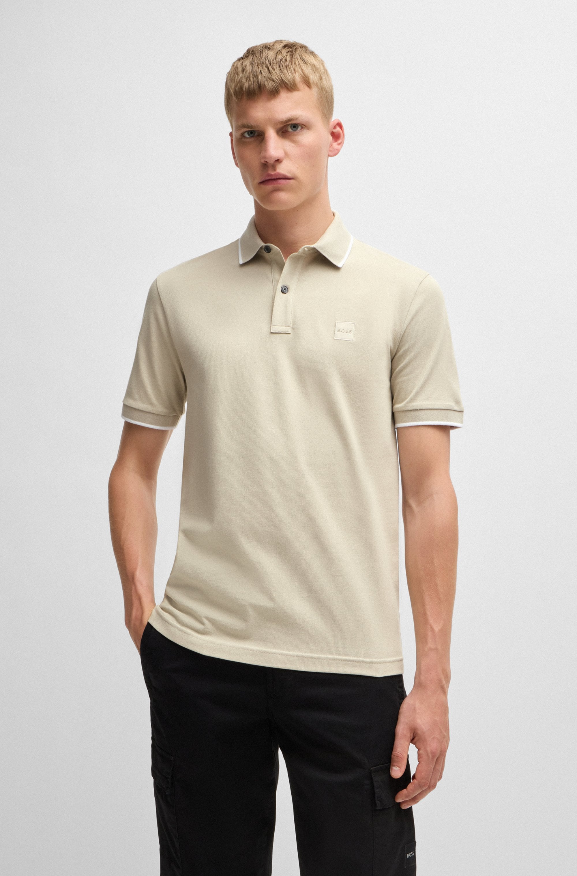 BOSS ORANGE Poloshirt »Passertip« mit BOSS Logo-Badge