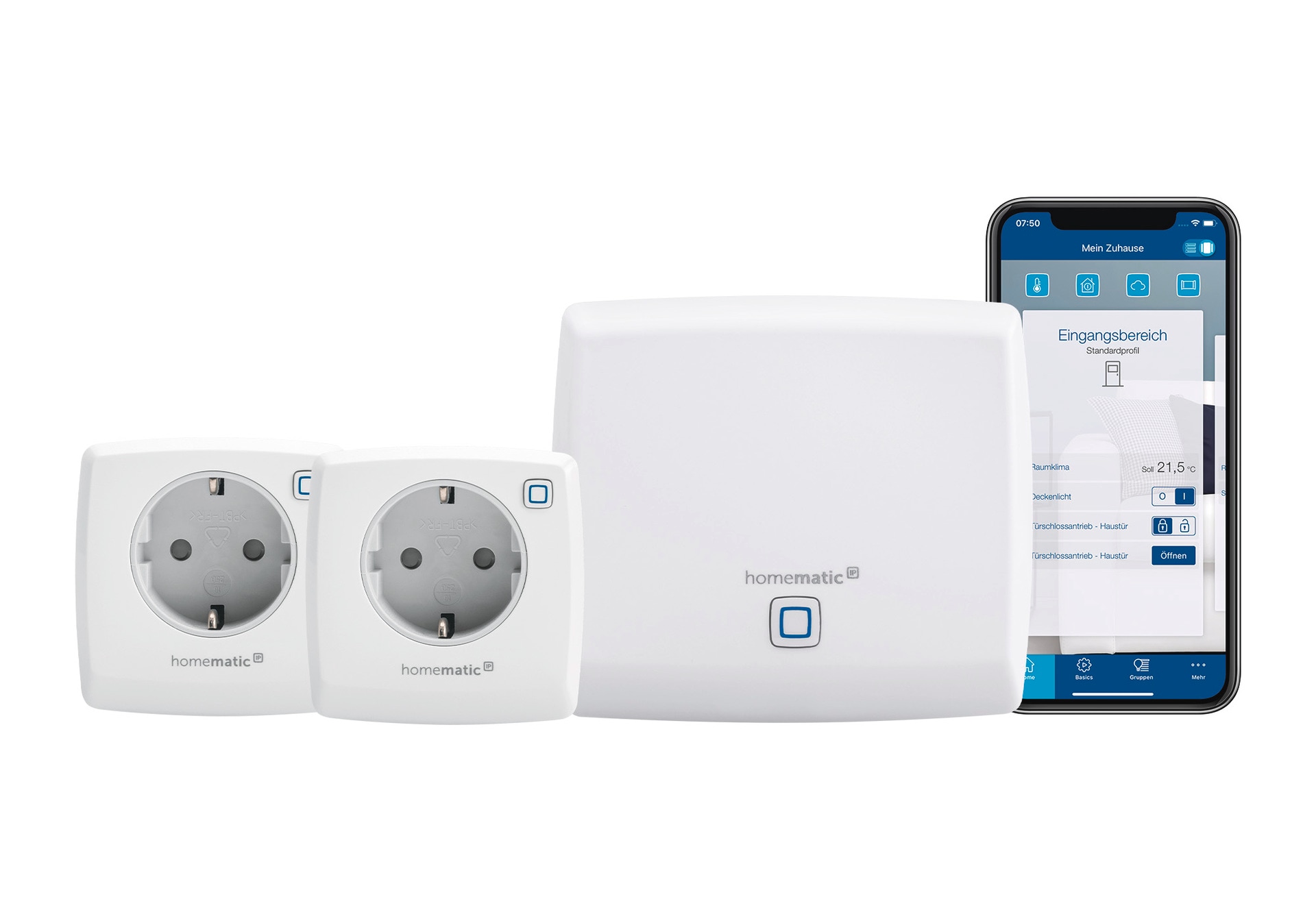 Homematic IP Smart-Home-Zubehör »Bundle Access Point + 2x Schaltsteckdosen«