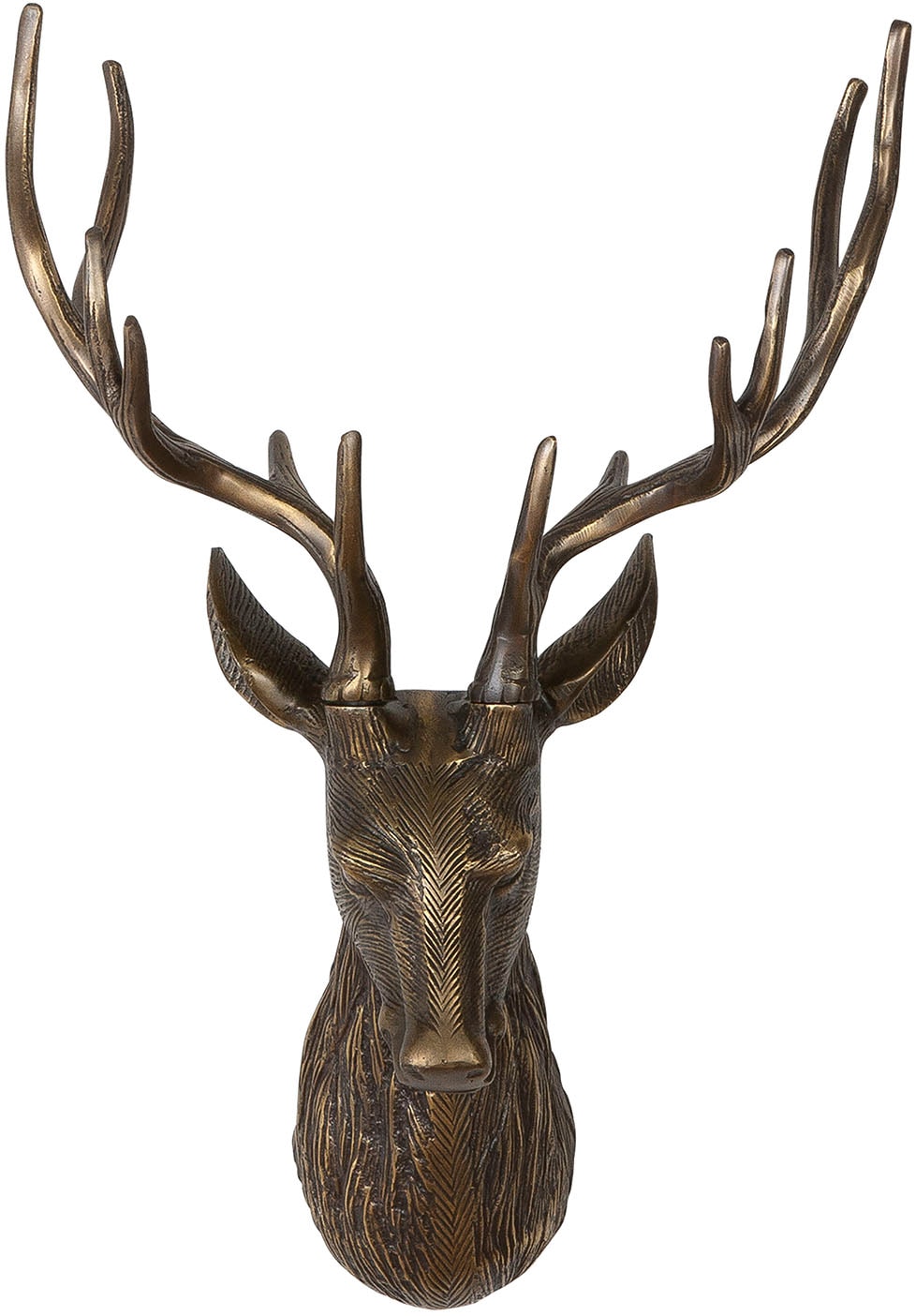 Image of GILDE Dekogeweih "Wandobjekt Hirsch Liam bronzefarben H. 55 cm"