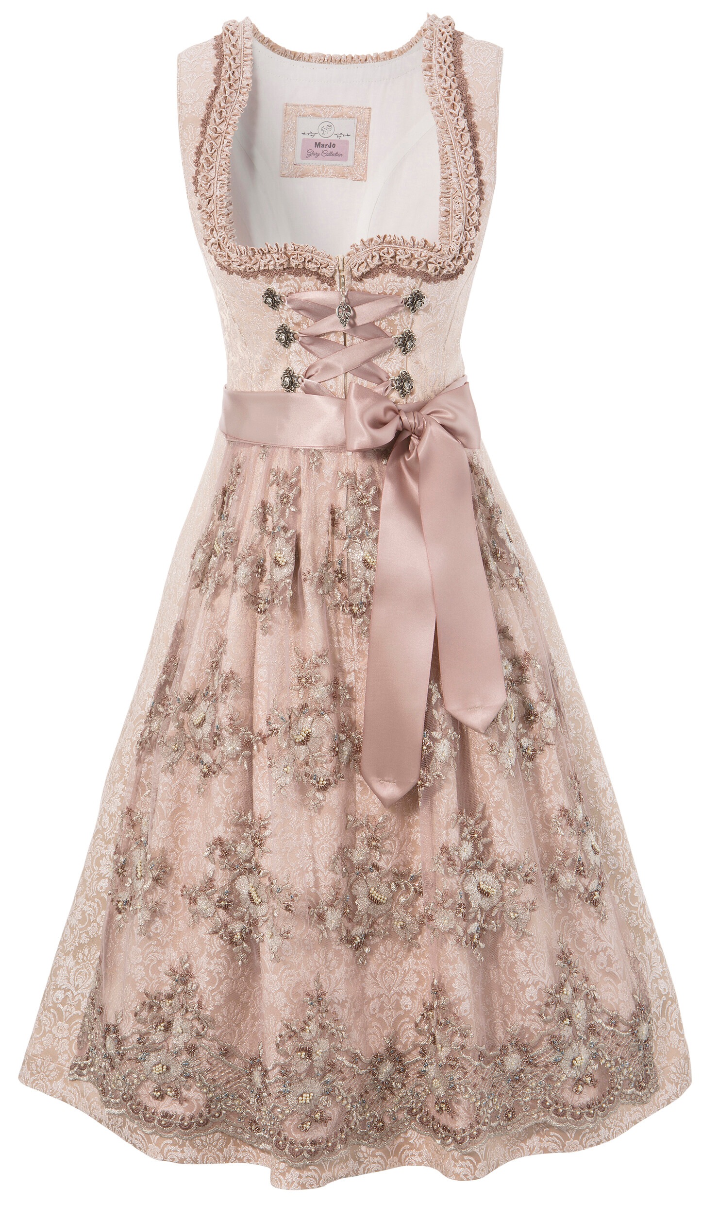 Image of MarJo Dirndl »Ranja«, (2 tlg.), Damen, kurz mit Tüllschürze mit floraler Stickerei bei Ackermann Versand Schweiz