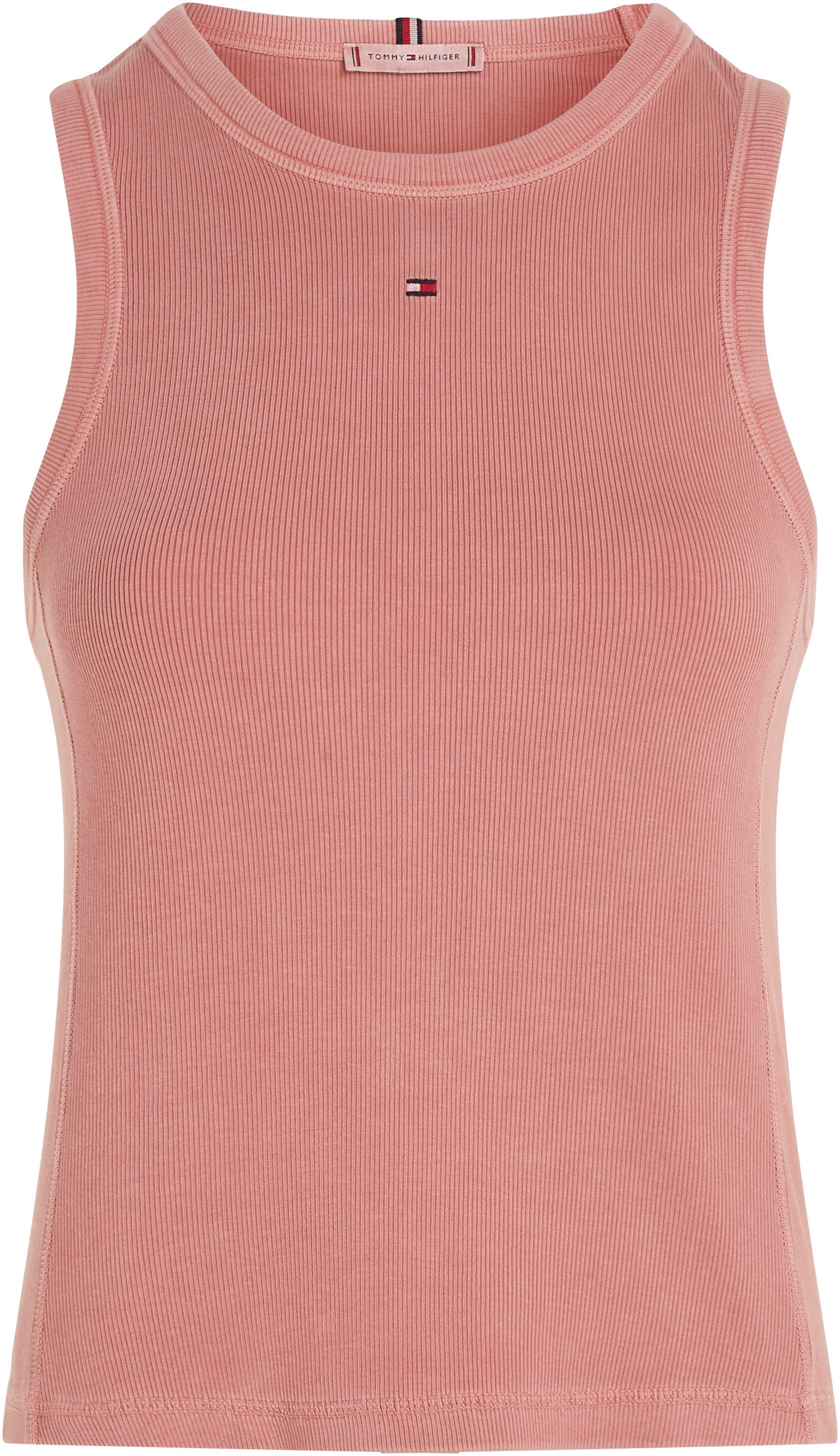 Tommy Hilfiger Rundhalsshirt »MUTED GMD SLIM RIB TANK«, mit Logostickerei