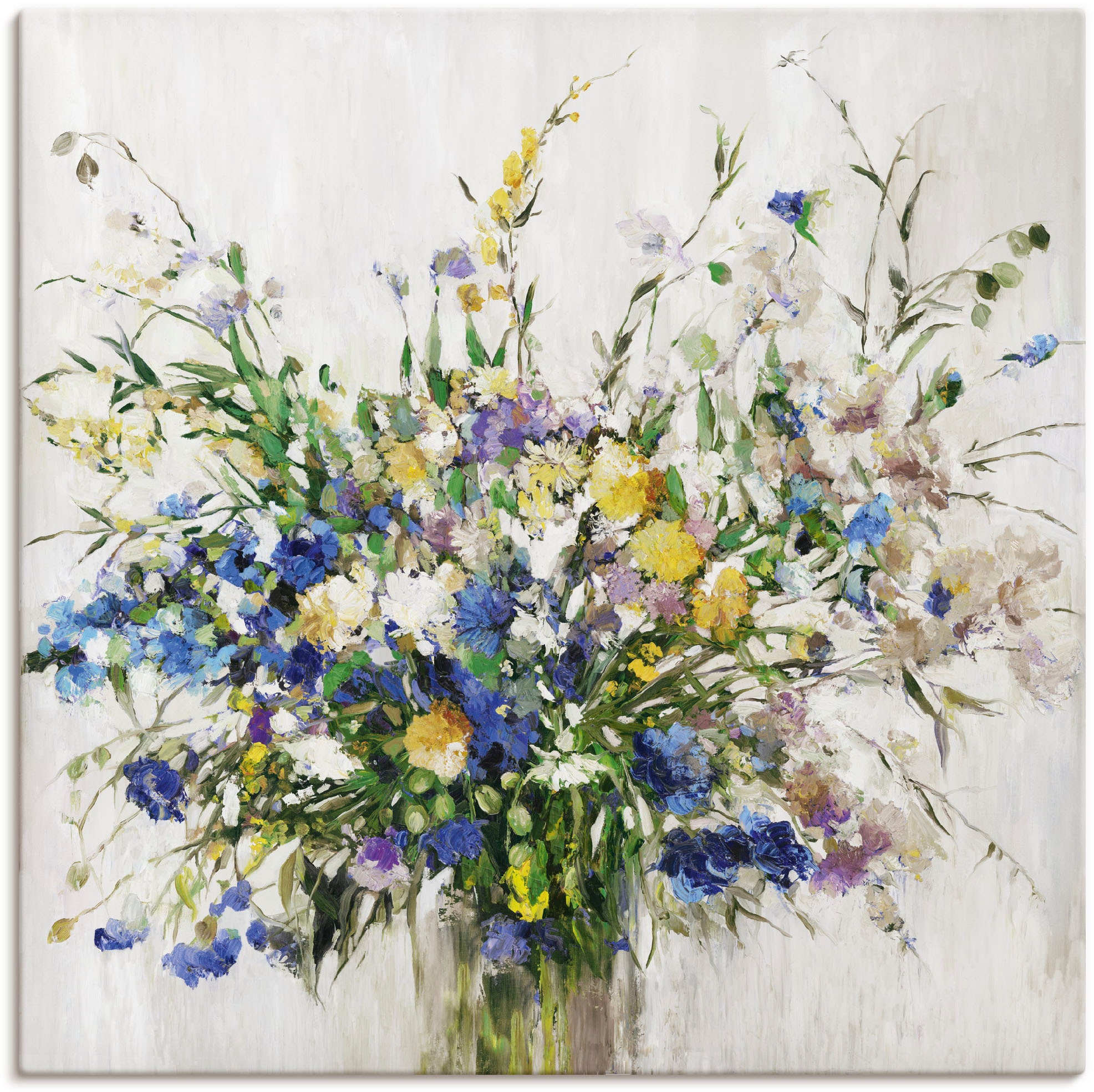 Image of Artland Leinwandbild "Wildblumenstrauss" Blumenbilder 1 Stk. tlg. auf Holzrahmen gespannt