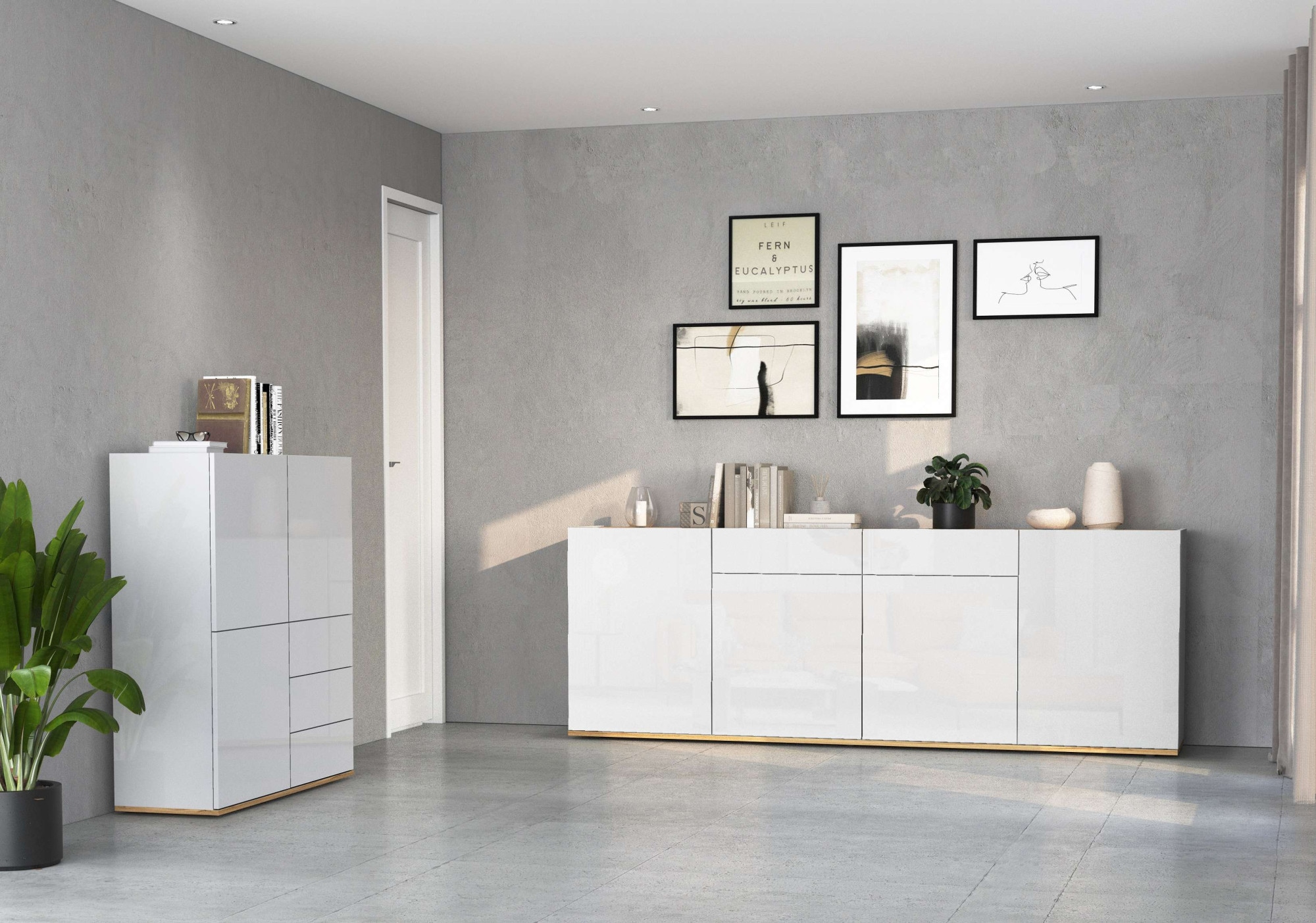 INOSIGN Sideboard »GARDA Sideboard,Kommode, Schrank, Kredenz Grifflos mit Push to Open«, (1 St.), 4 Türen, 2 Schubladen, grifflos Breite 200 cm