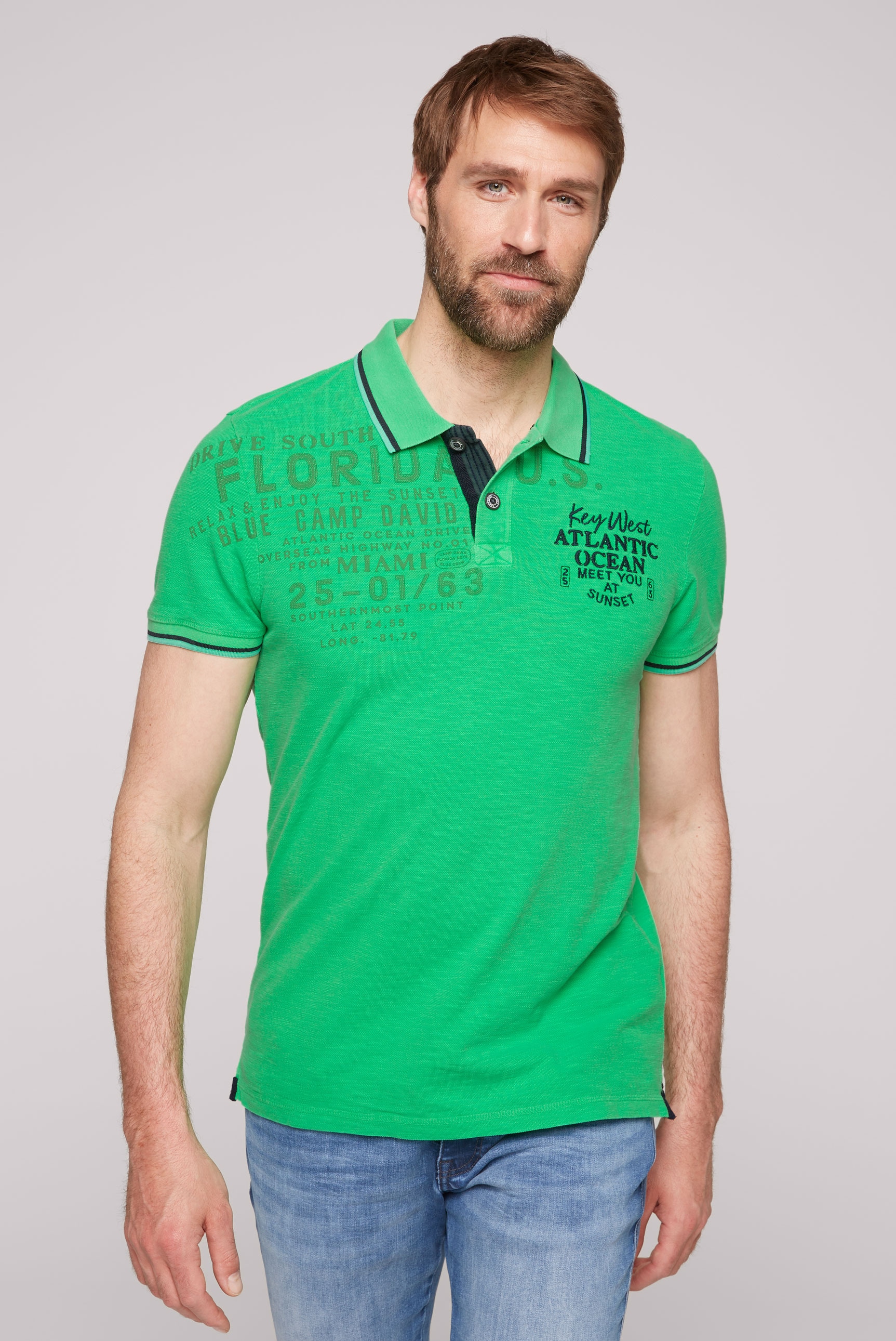 CAMP DAVID Poloshirt, mit stylischem Seitenschlitz