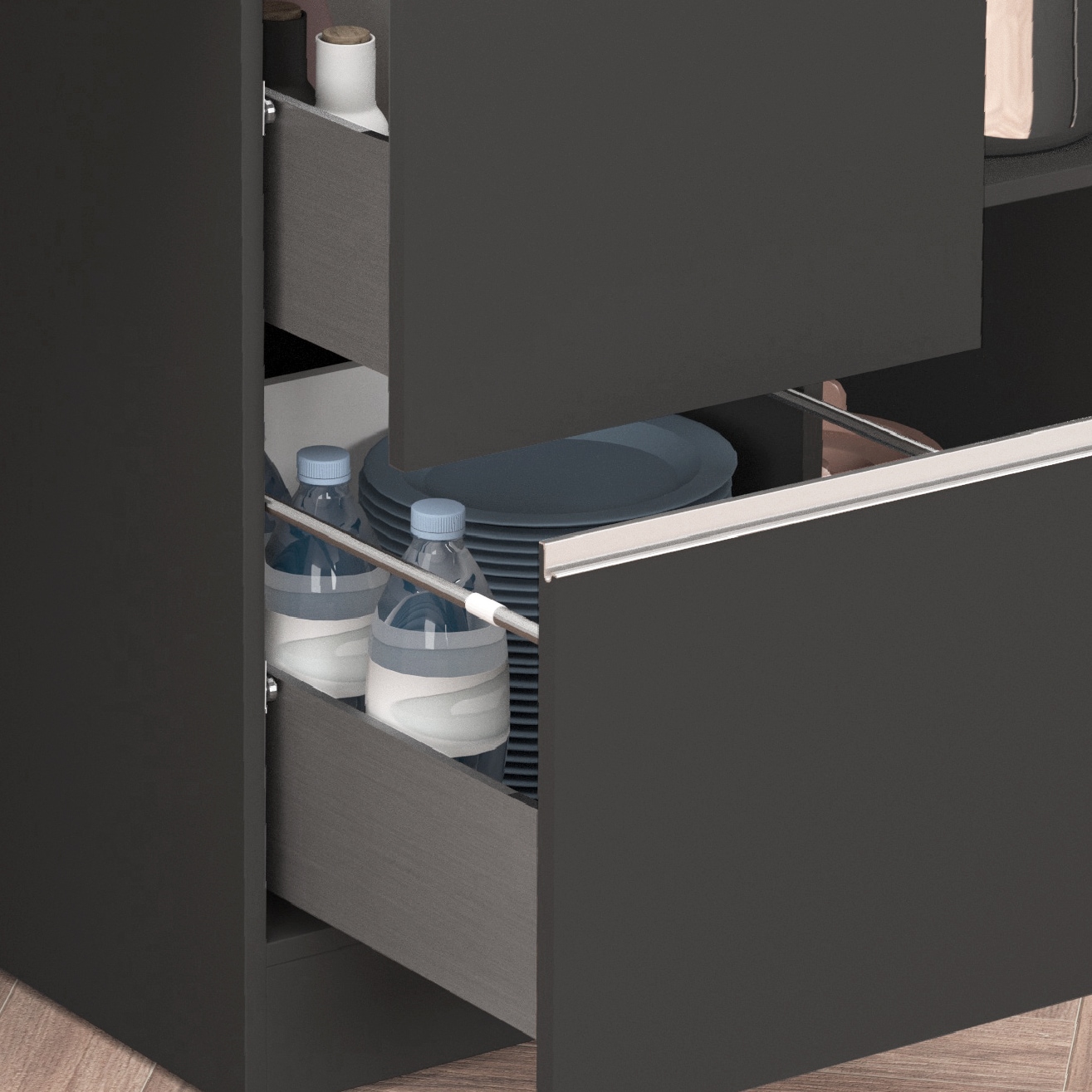 KOCHSTATION Ilot de cuisine »KS-Sole, Kochinsel, Küchenarbeitsblock, Inselküche, Arbeitsinsel« Breite 152,5 cm, mit Essplatz, Handtuchhalter, Fächer und Weinregal