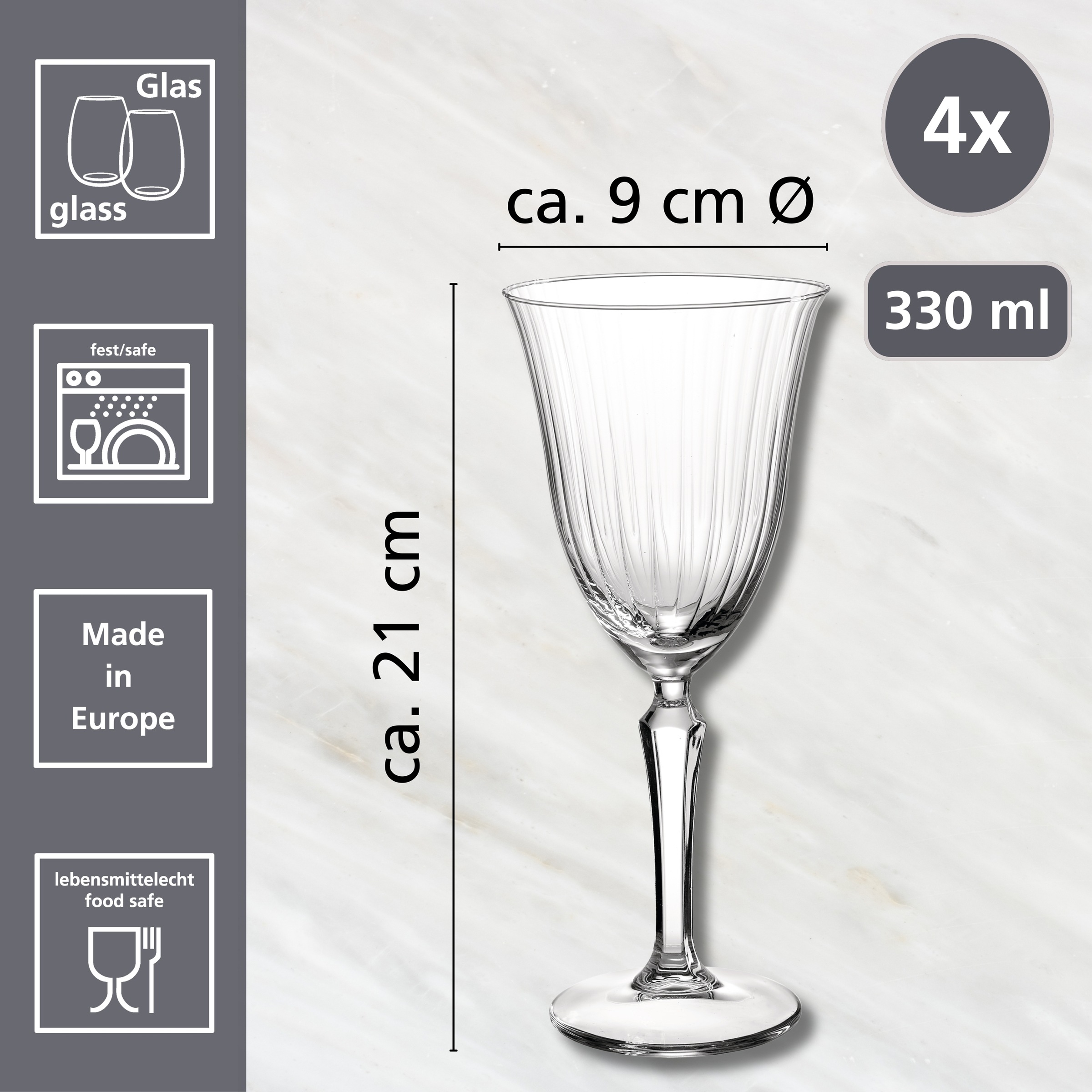 Ritzenhoff & Breker Verre à vin blanc »Perpetuo« 4er Set, je 330 ml