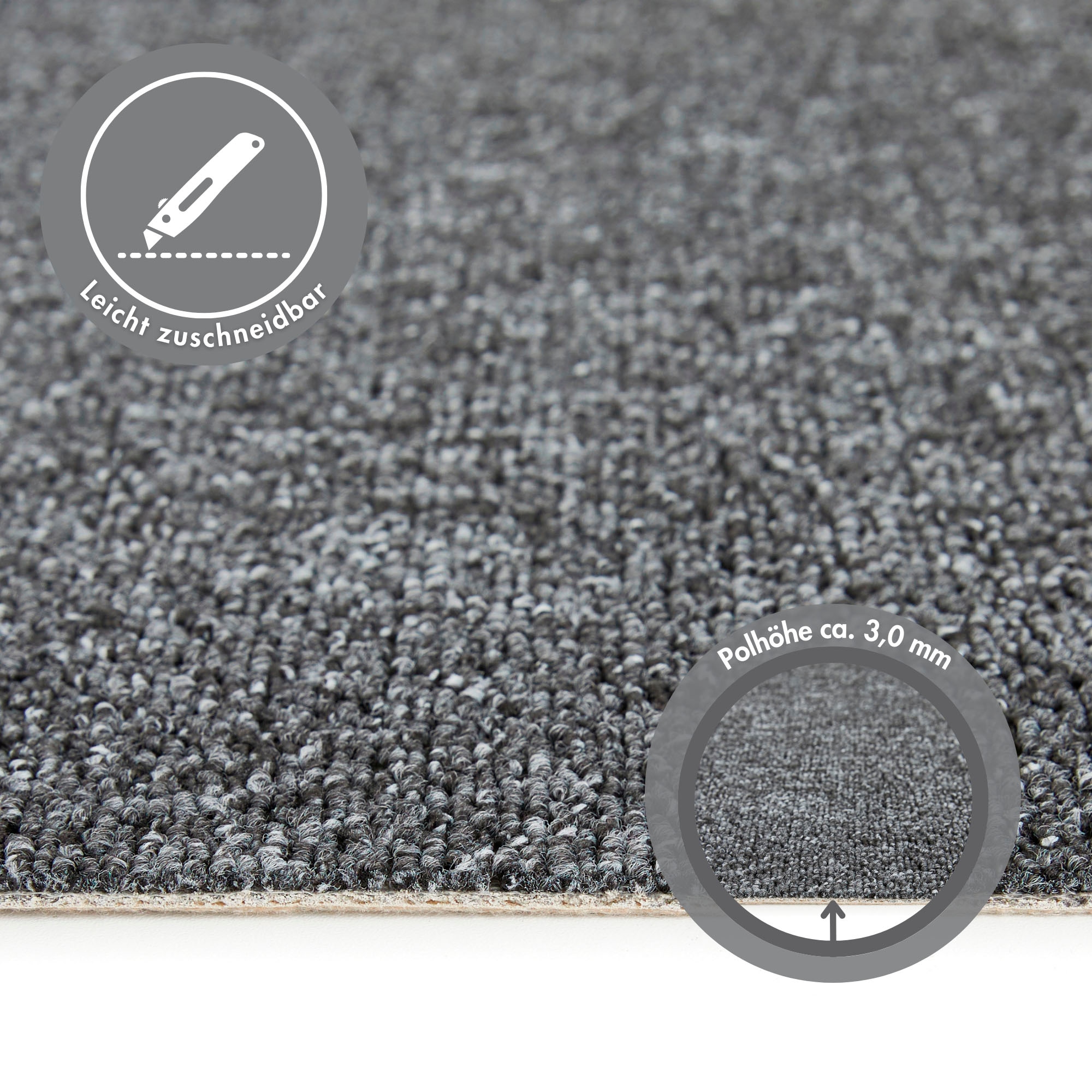 Andiamo Moquette »Luton, Feinschlinge, Gesamthöhe 6 mm, Made in Netherlands« Rectangulaire meliert, Breite 400 cm oder 500 cm, strapazierfähig & pflegeleicht