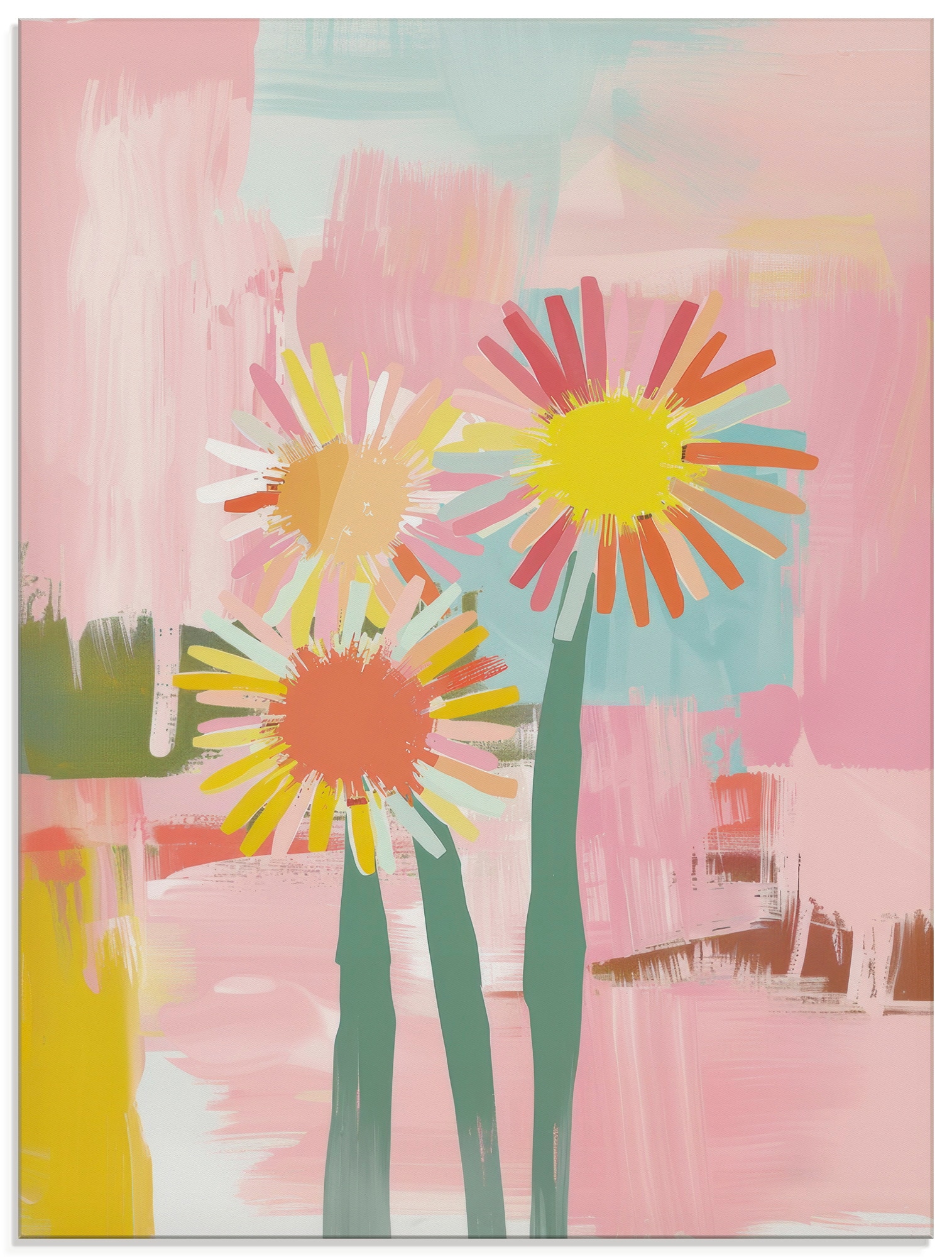 Image of Artland Glasbild "Flüstern des Sommers" Blumenbilder 1 Stk. tlg. in verschiedenen Grössen