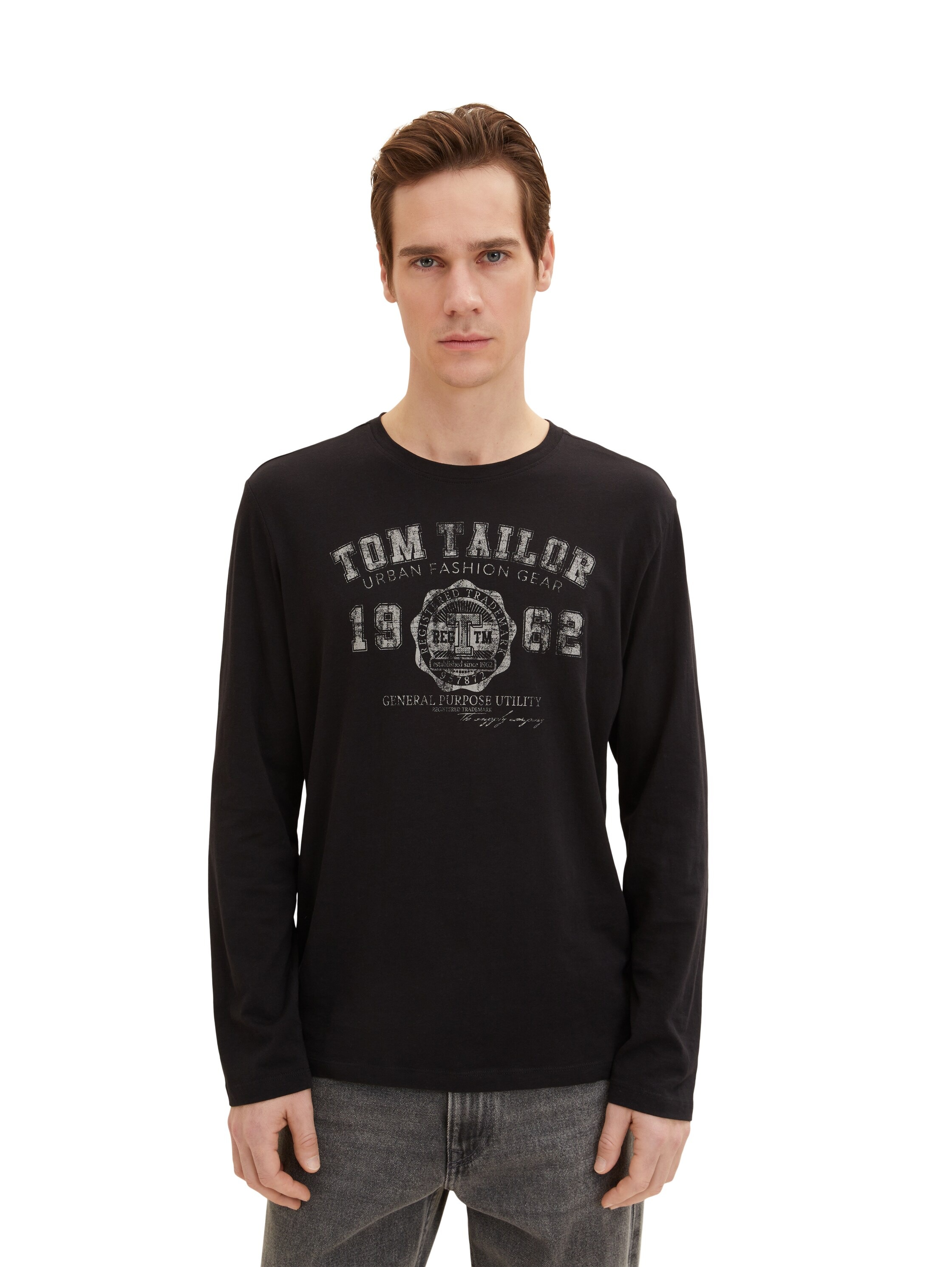 TOM TAILOR Langarmshirt, (Packung, 2 tlg.), mit Logo Print