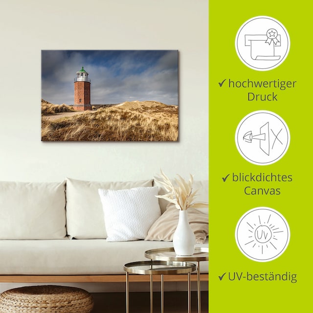 Artland Wandbild »Leuchtturm Rotes Kliff in Kampen, Sylt«, Gebäude, (1 St.),  als Alubild, Leinwandbild, Wandaufkleber oder Poster in versch. Grössen  kaufen
