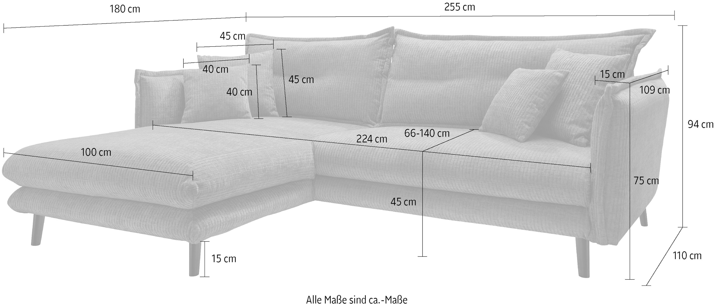 INOSIGN Ecksofa »Lazio«, in verschiedenen Bezugsqualitäten und Farben lieferbar