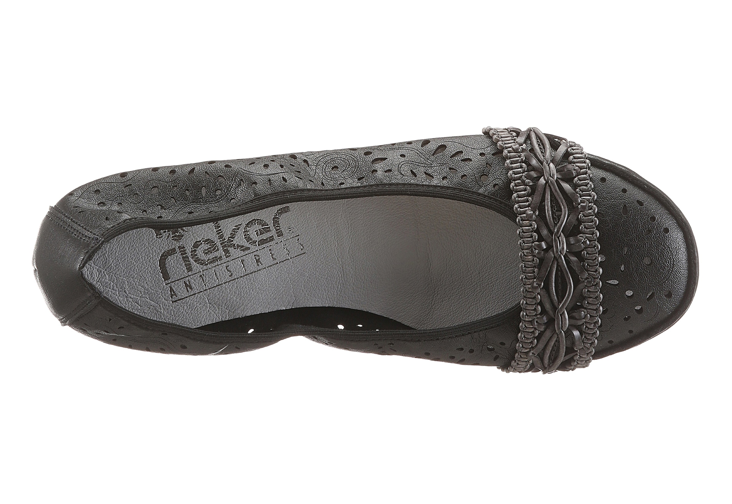 Rieker Ballerina, Slipper, Flache Schuhe mit Rundum-Gummizug