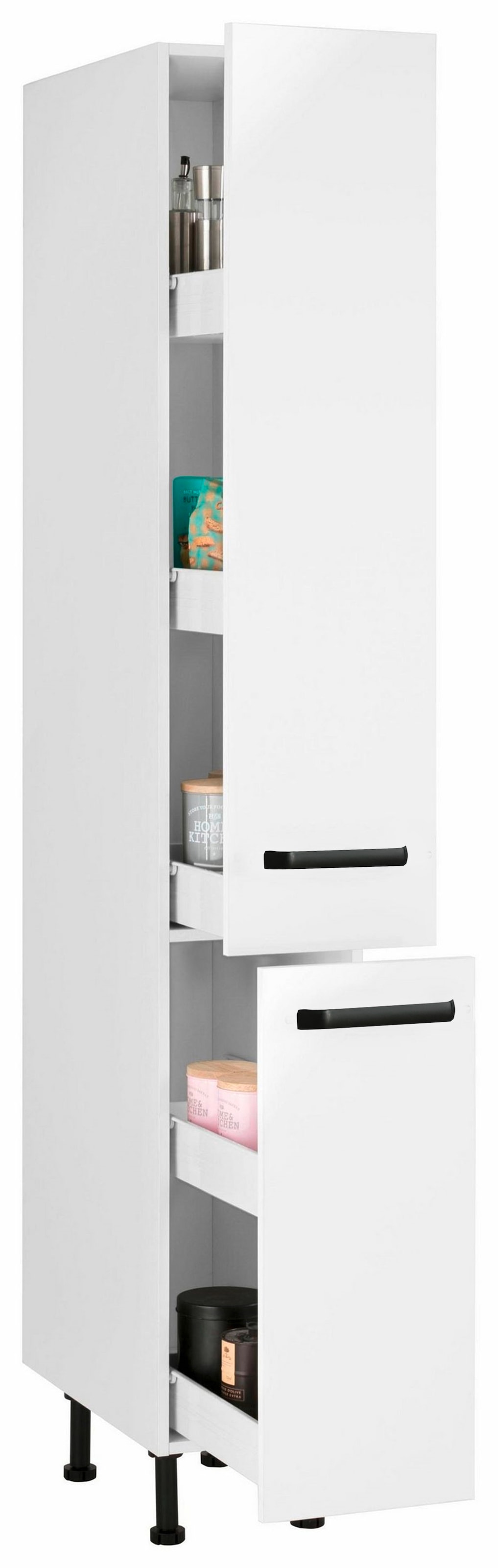 wiho Küchen Apothekerschrank »Simi«, Soft-Close-Funktion in Schubkästen und Auszügen, verstellbare Füsse