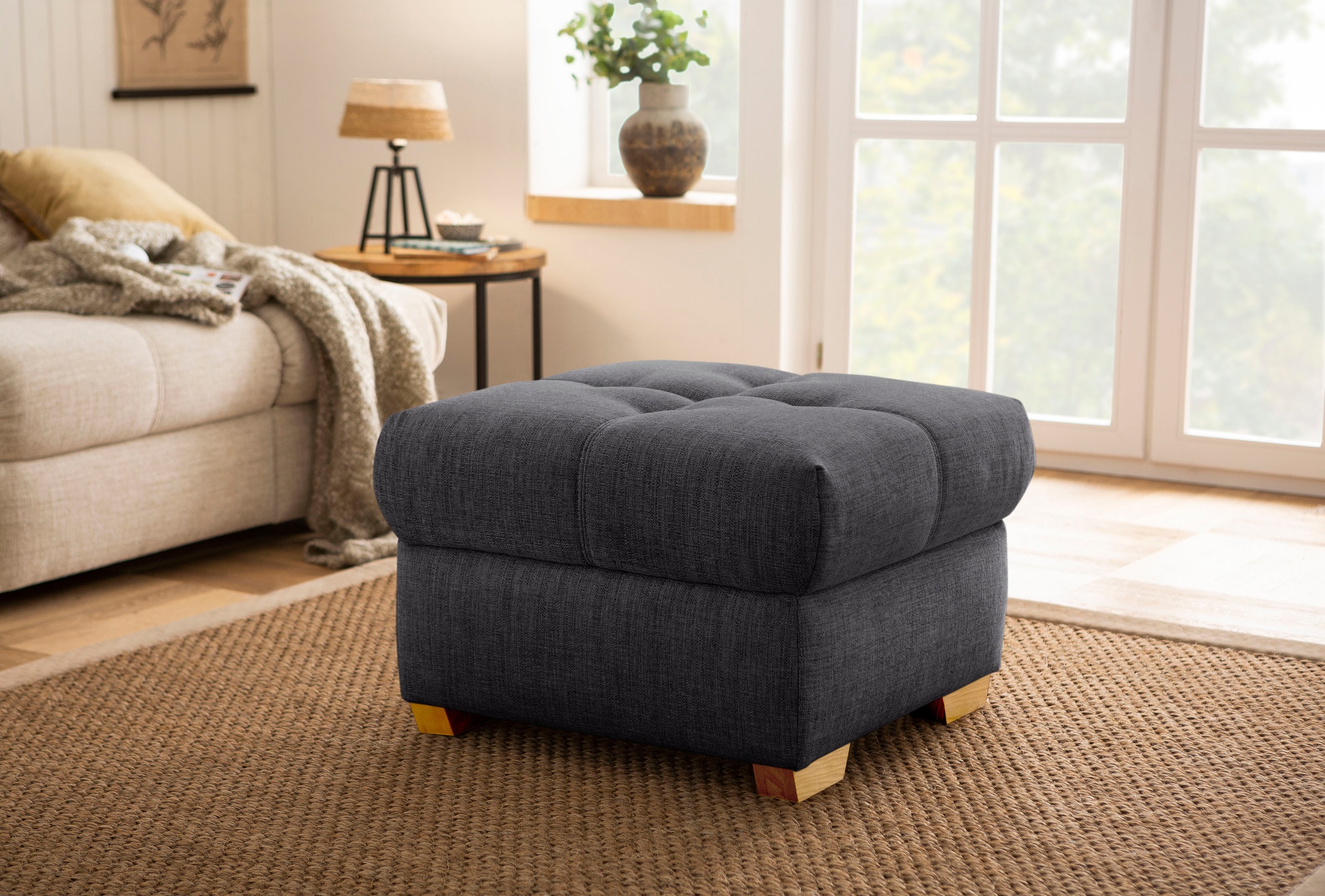 Image of Home affaire Polsterhocker »Lotus Home Luxus«, passend zu "Lotus Home Luxus", bis 140kg belastbar,wahlweise mit Stauraum und Aqua Clean-Bezug zur leichten Reinigung mit Wasser bei Ackermann Versand Schweiz