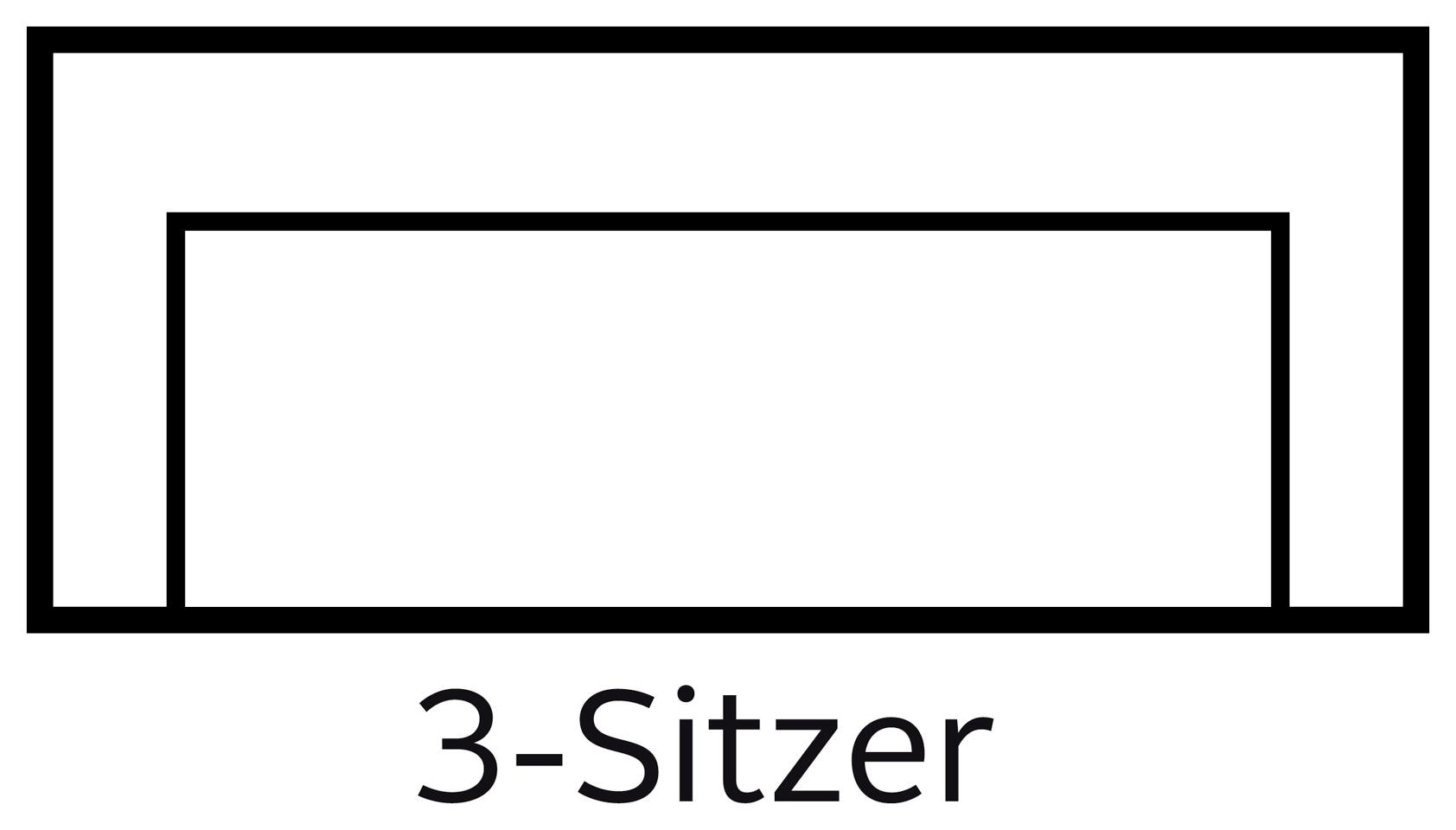 andas 3-Sitzer »Renne«, mit Heftung im Rücken im skandinavischem Stil