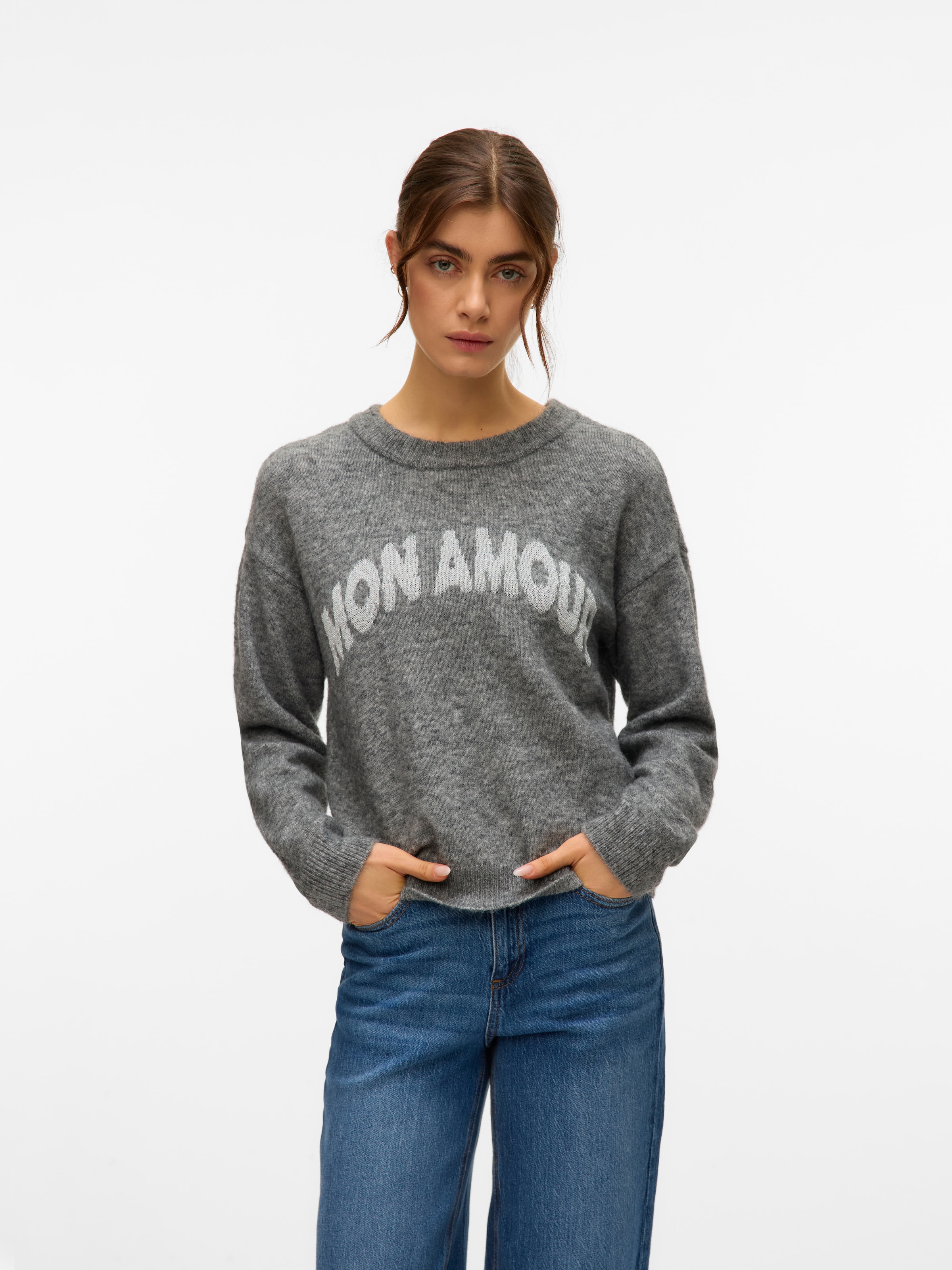 Image of Vero Moda Strickpullover "VMAMOREMIO LS O-NECK PULLOVER BOO"